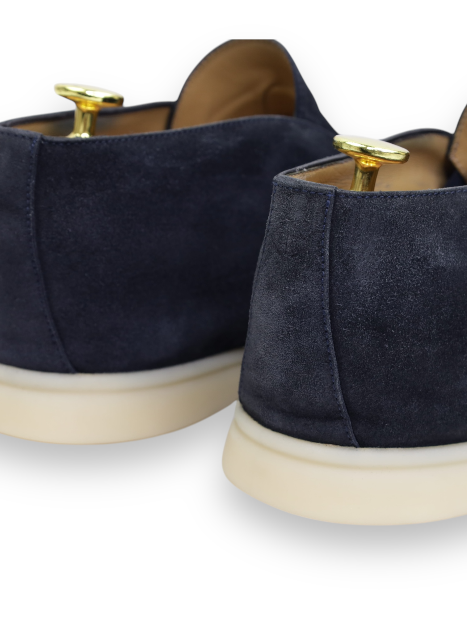 Loro Piana Navy Suede Open Walk Ankle Boots