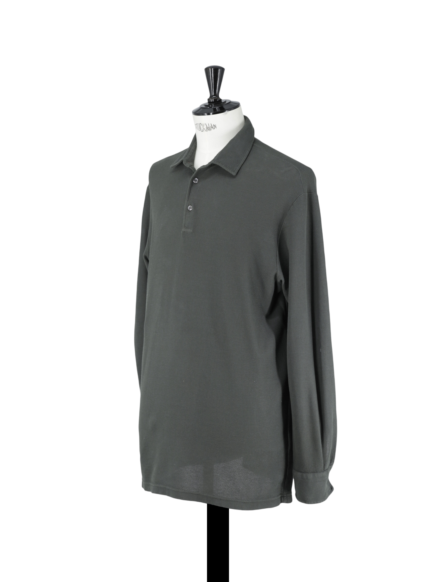 Loro Piana Olive Green Cotton Piqué Long-Sleeve Pop-Over Shirt