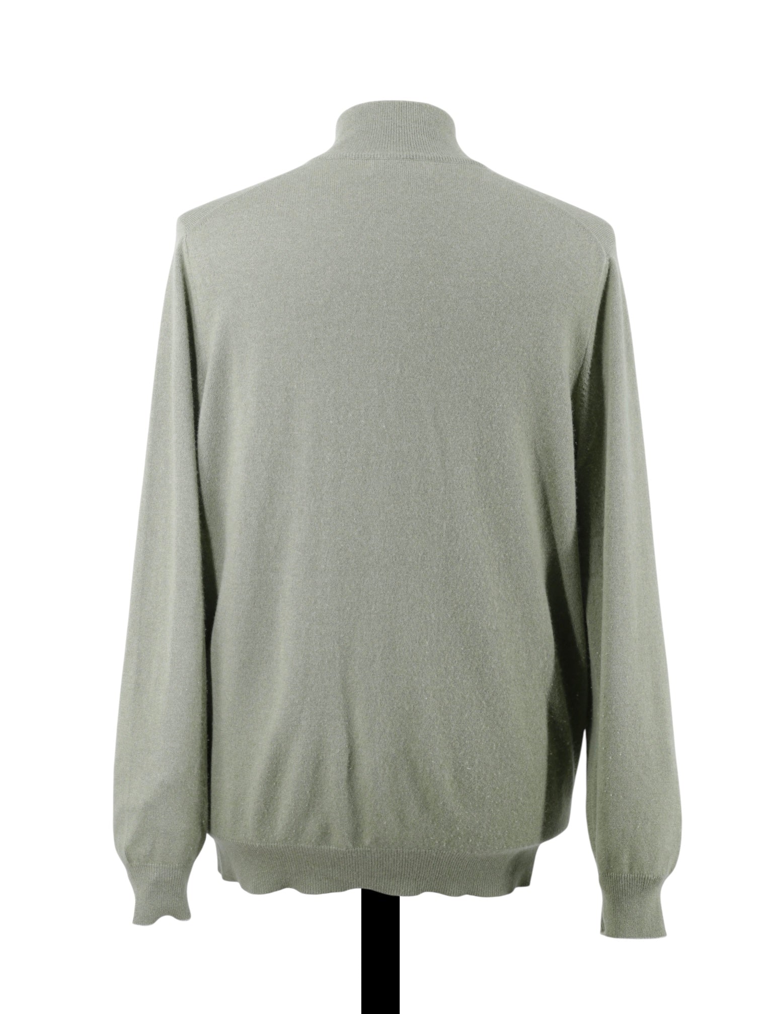 Brunello Cucinelli Sage Green Cashmere Half-Zip Sweater