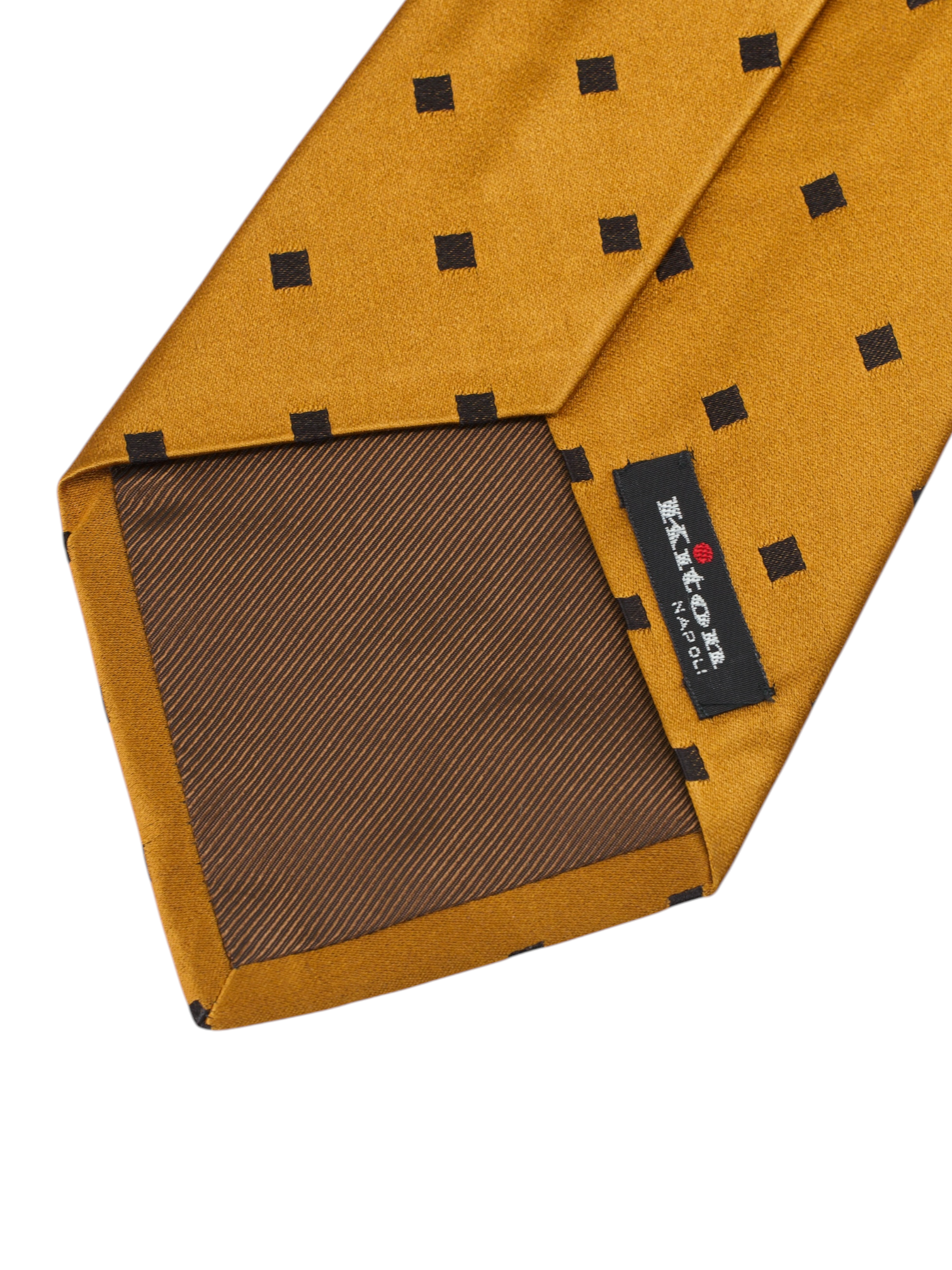 Kiton 5-Fold Bronze Silk Geometric-Pattern Self-Tipped Tie