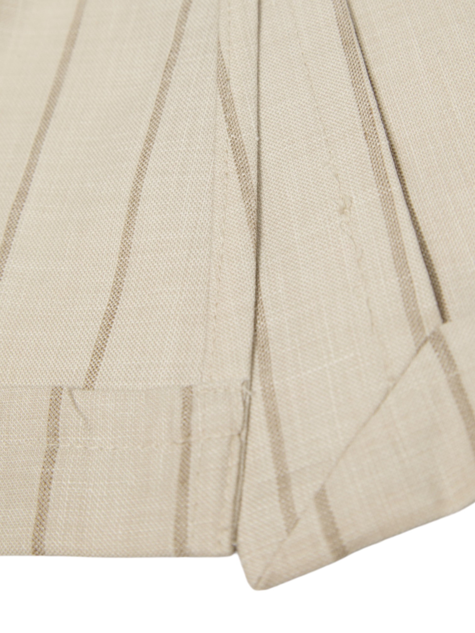 Lardini Taupe Double Breasted Wool, Linen & Silk Chalkstripe Jacket
