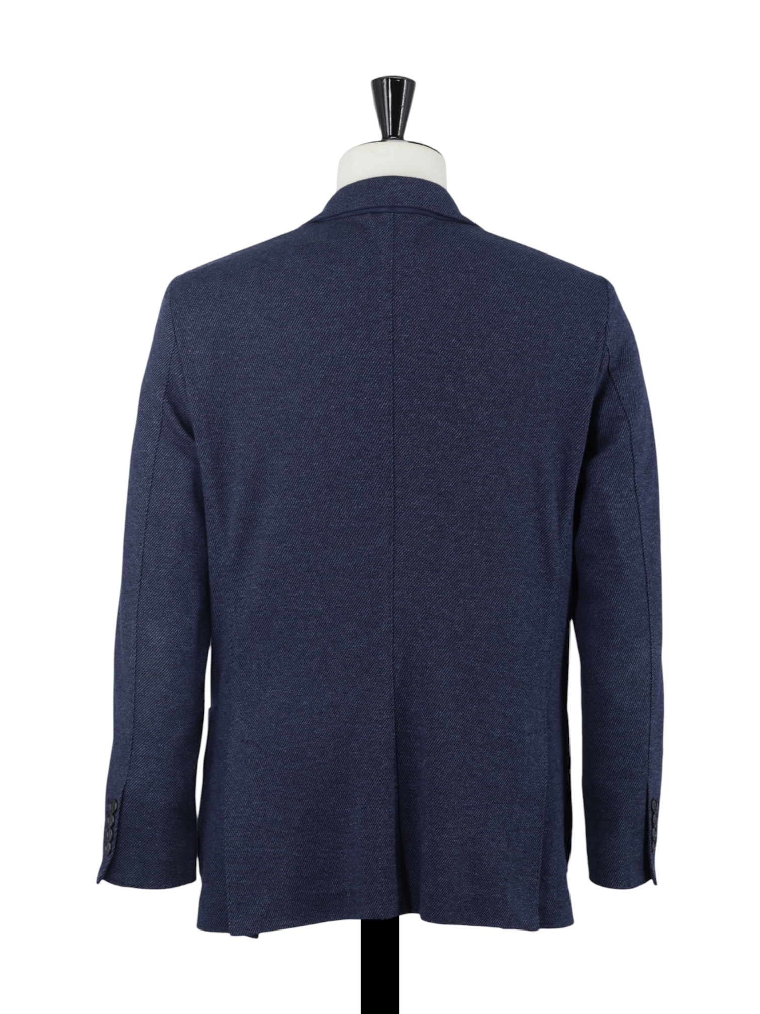 Mandelli Blue Wool & Cotton "Cotton-Way" Knitted Twill Jacket