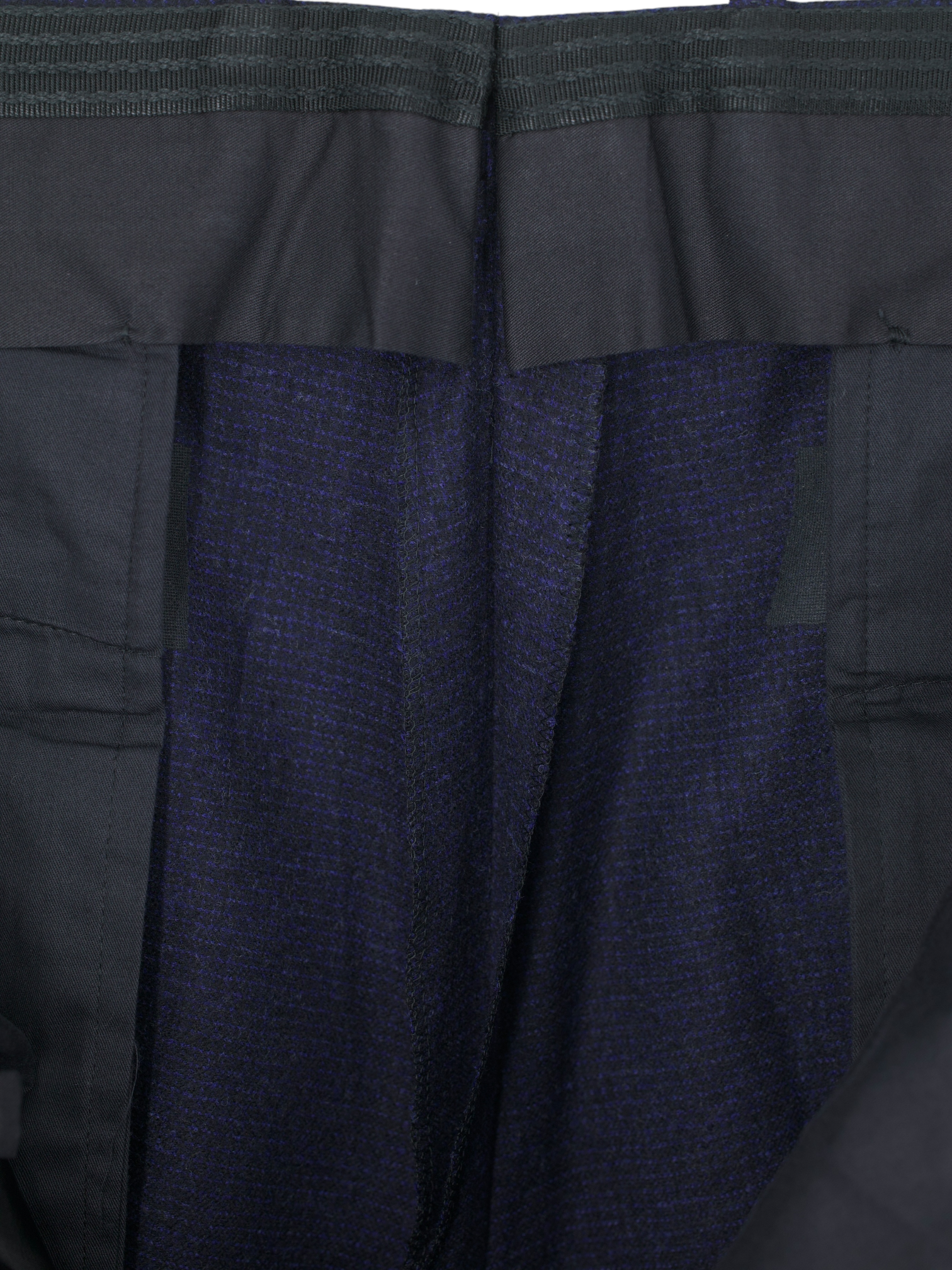 Kiton Dark Blue Brushed-Wool Micro-Pattern Sartorial Trousers