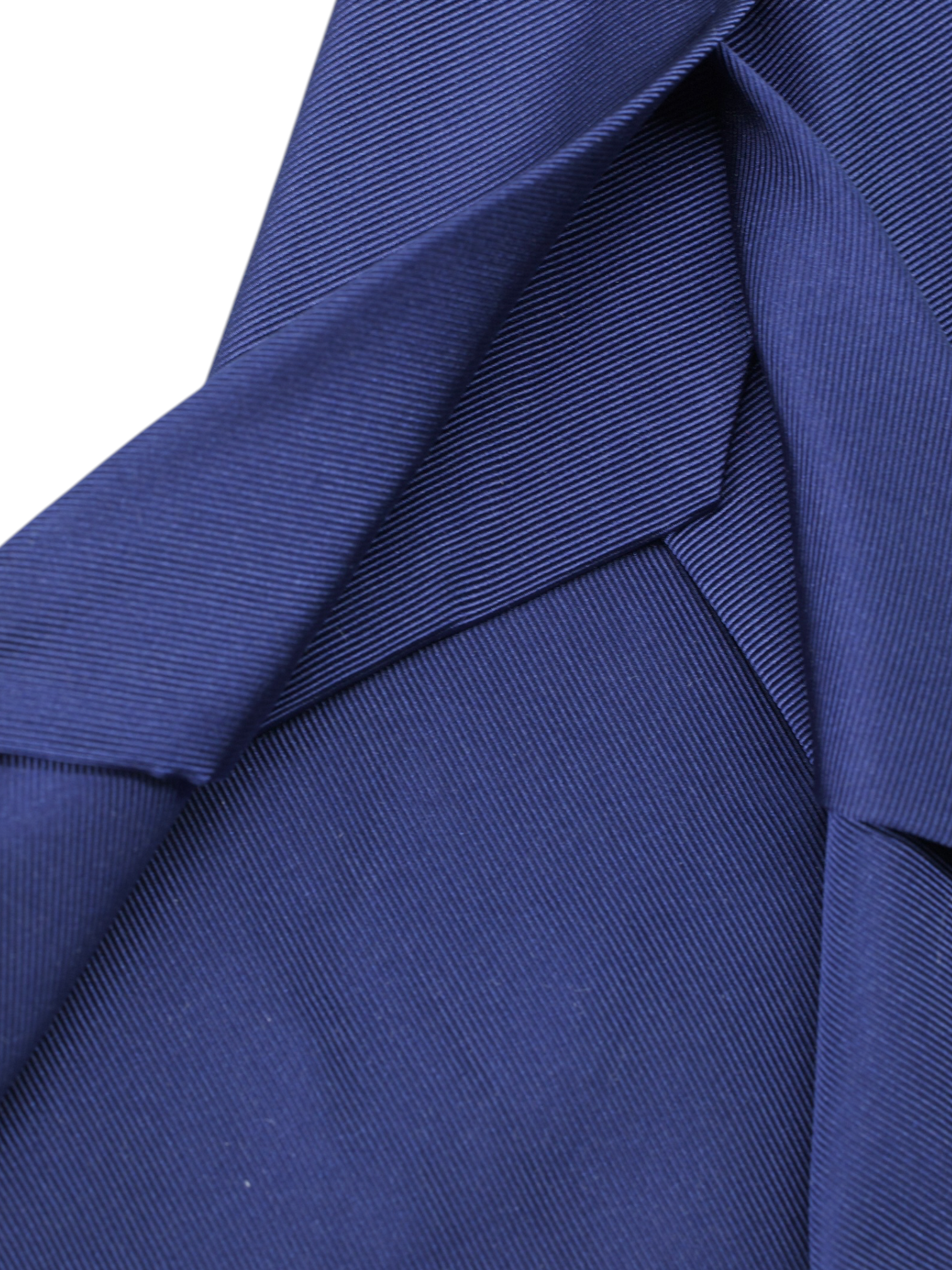 Kiton 5-Fold Royal Blue Plain Twill Self-Tipped Tie