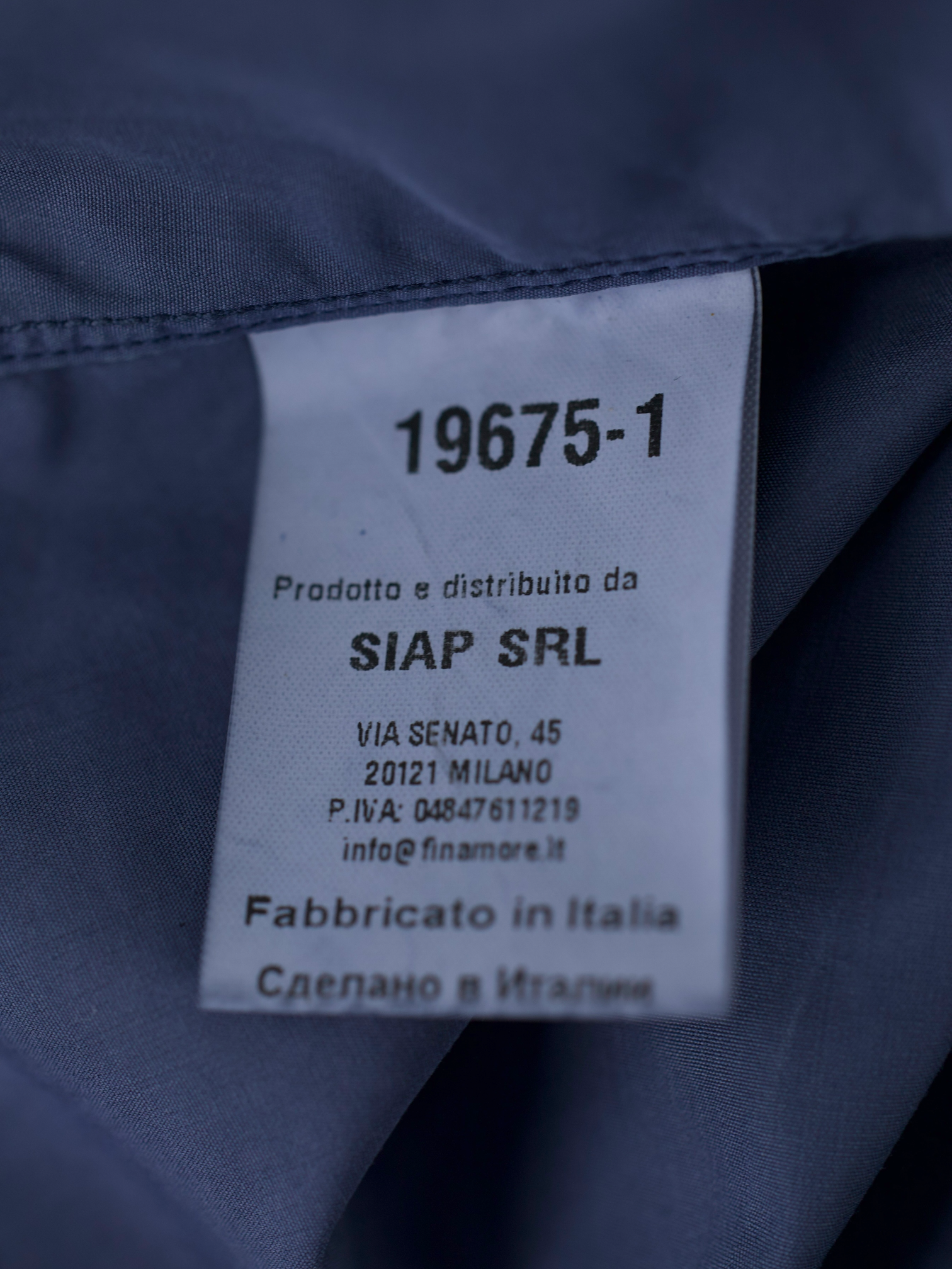 Finamore Steel Grey Poplin Cotton Button-Down Collar Shirt