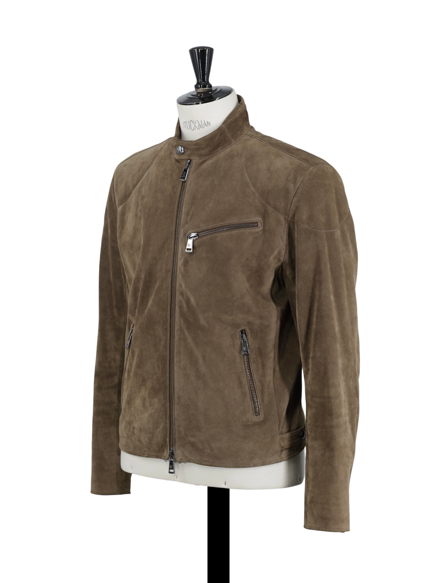 Ralph Lauren Purple Label Brown Calf-Suede Biker Jacket