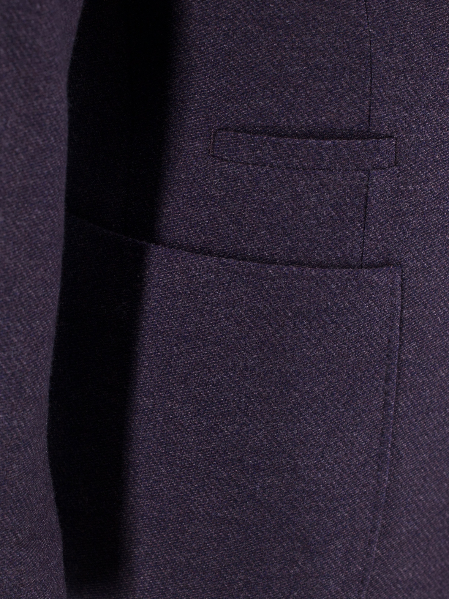Brunello Cucinelli Aubergine Double Breasted Wool & Silk Micro-Structure Jacket