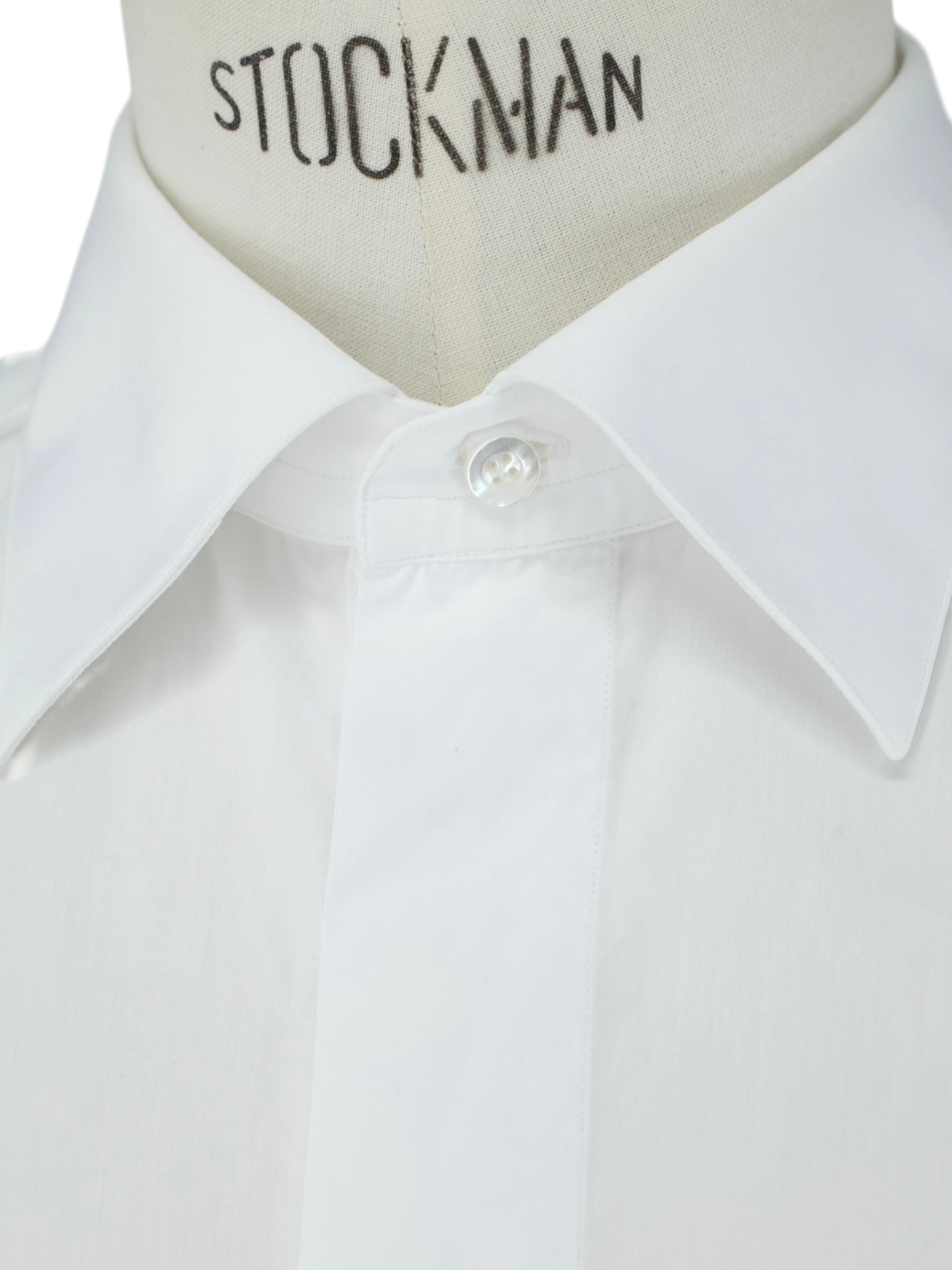 Fray White Poplin-Cotton French-Cuff Tuxedo Shirt