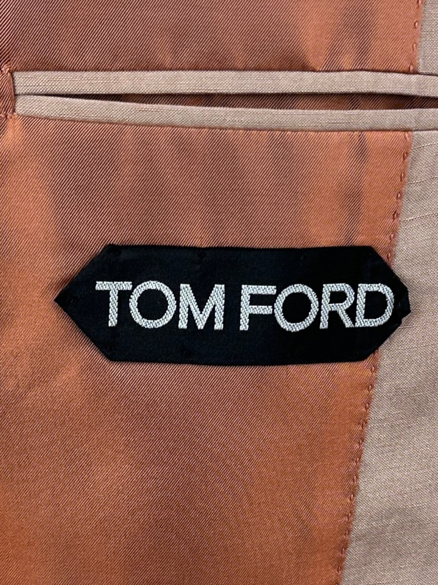 Tom Ford Shelton lichtroze zijde- en linnenjas
