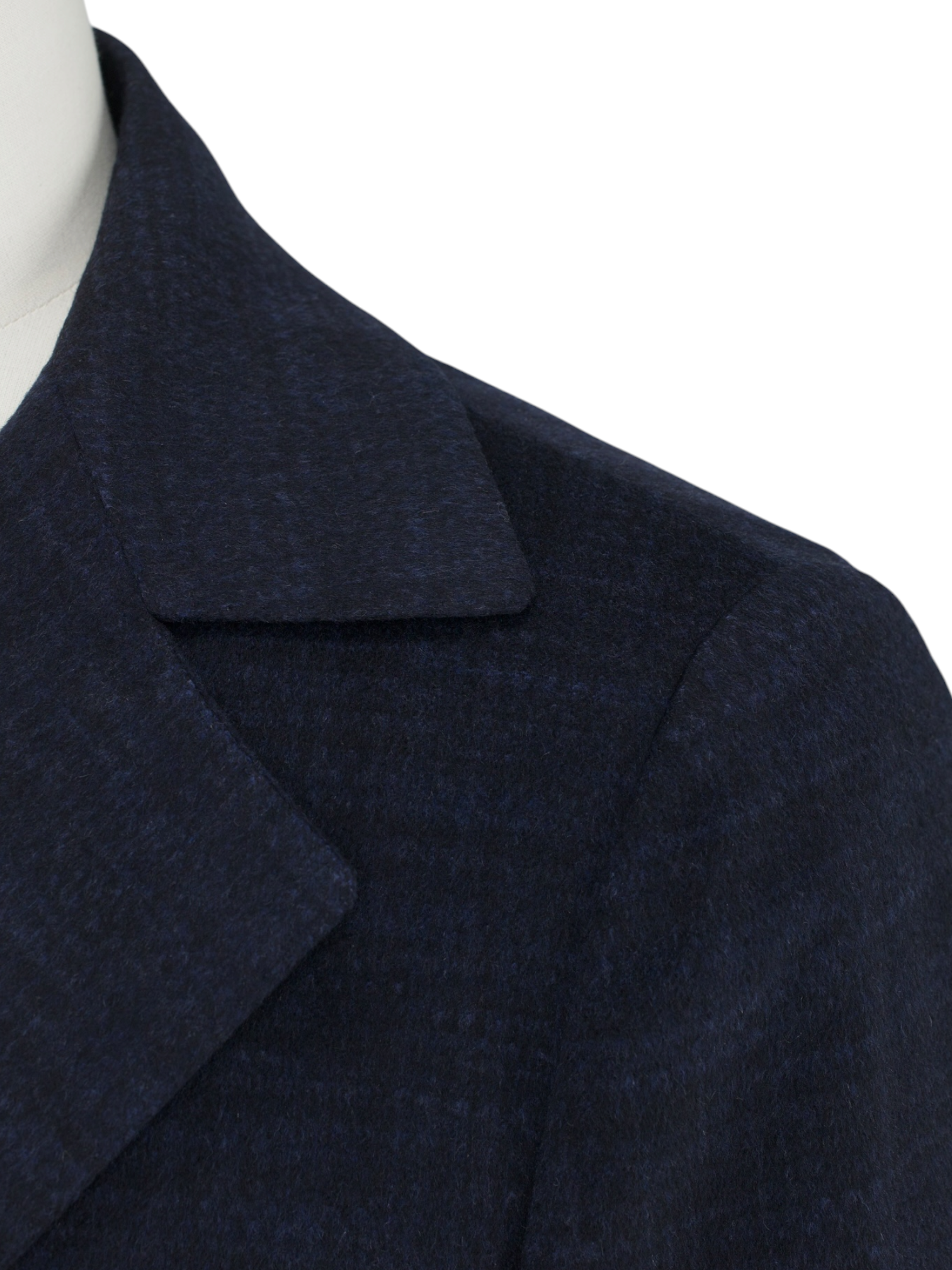 Kiton Navy Pure Cashmere Double-Breasted Shadow-Check Overcoat