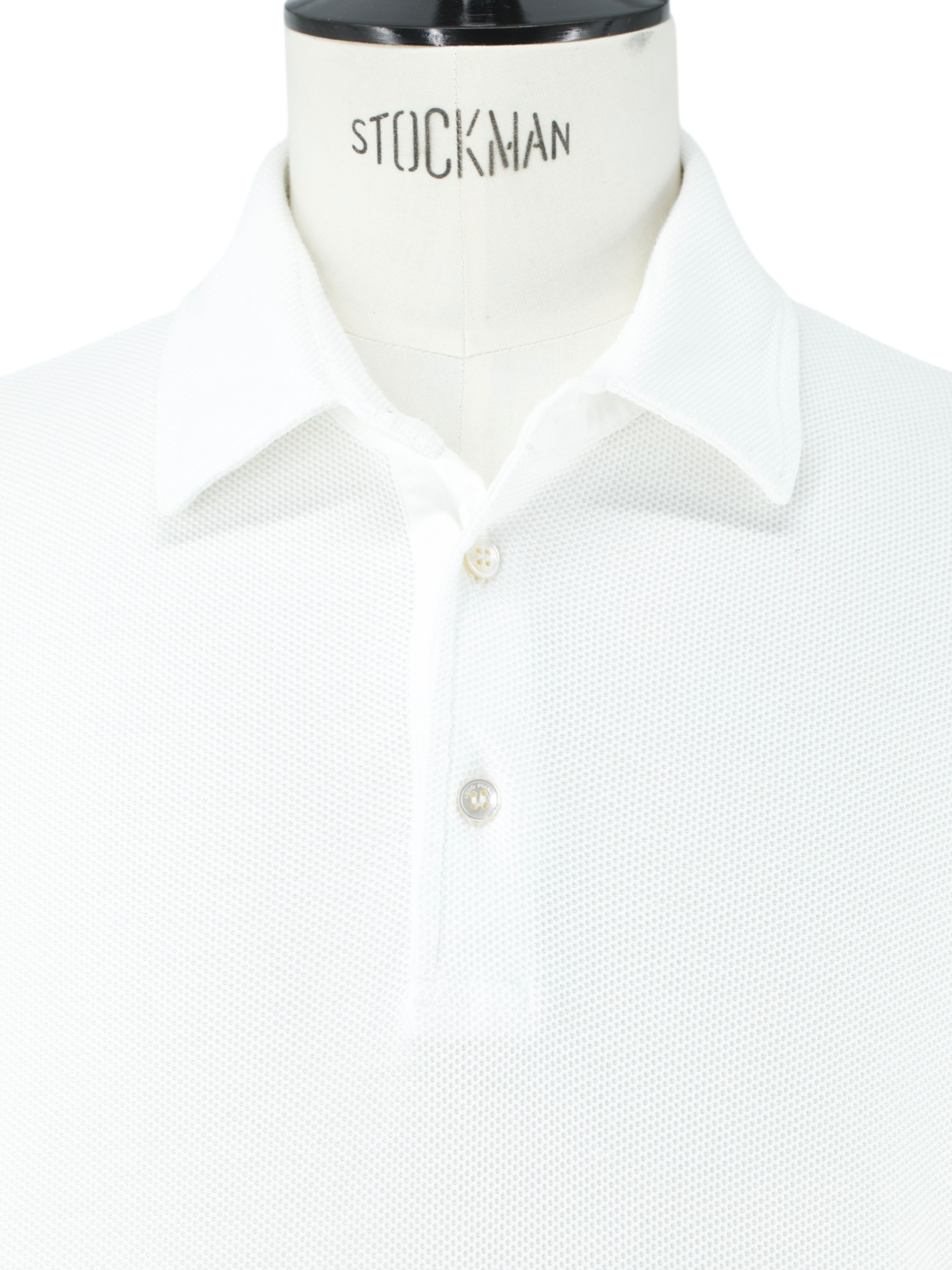 Loro Piana White Cotton Piqué Long-Sleeve Pop-Over Shirt