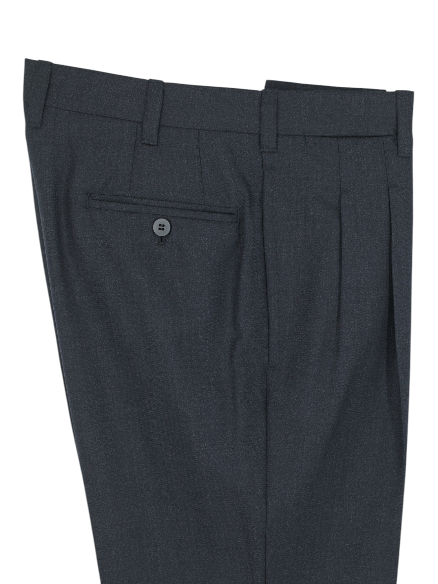 Sartoria Voglio Dark Grey Tasmanian-Wool Micro-Herringbone Sartorial Trousers