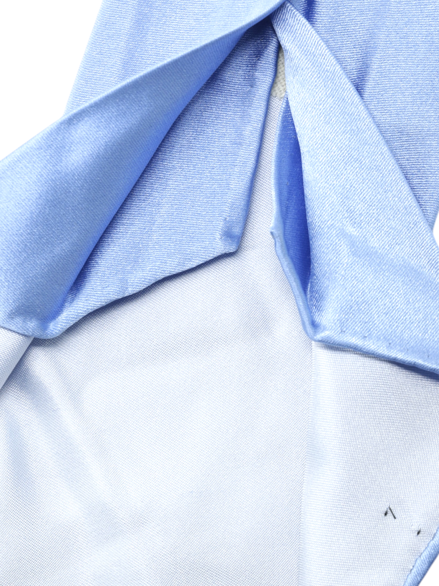 Kiton 5-Fold Baby Blue Silk Satin-Weave Untipped & Handrolled Wedding Tie