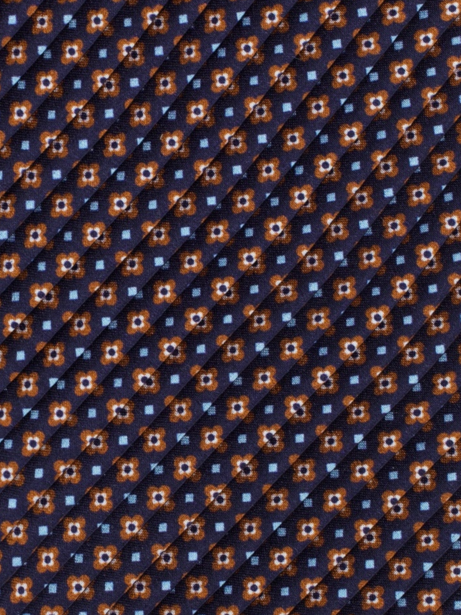 Brioni Navy & Red Plissé Geometric Pattern Tie