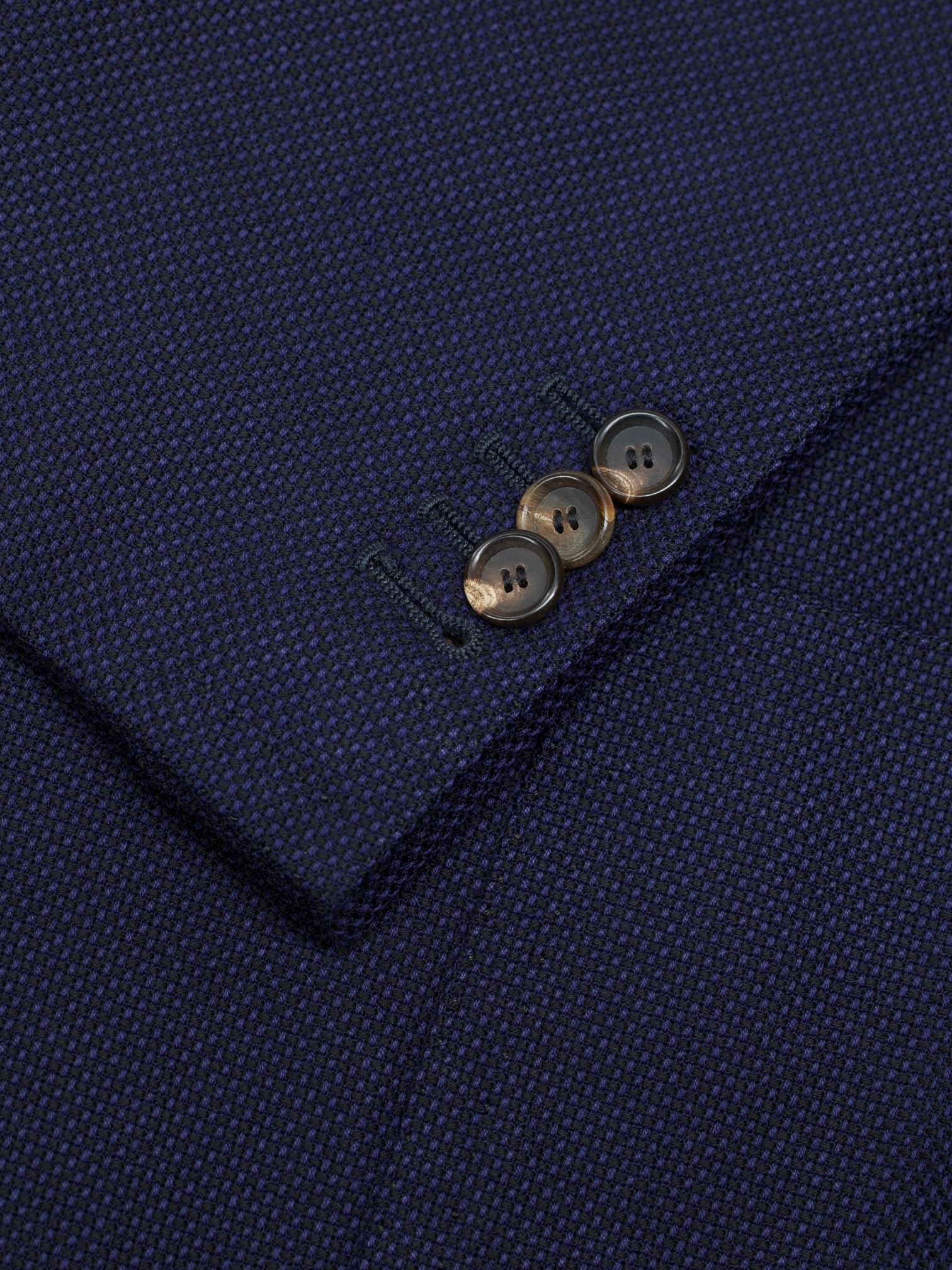 Cesare Attolini Navy Pure Wool Bicolor Micro-Pattern Jacket