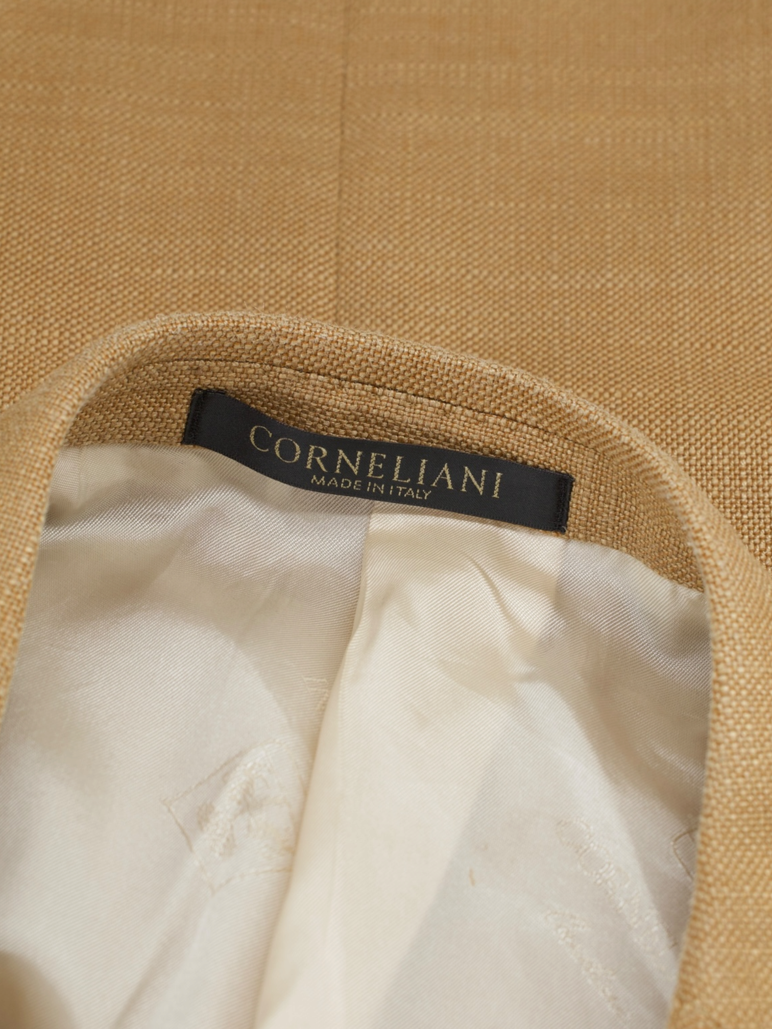 Corneliani Apricot Orange Silk & Wool Basket-Weave Jacket