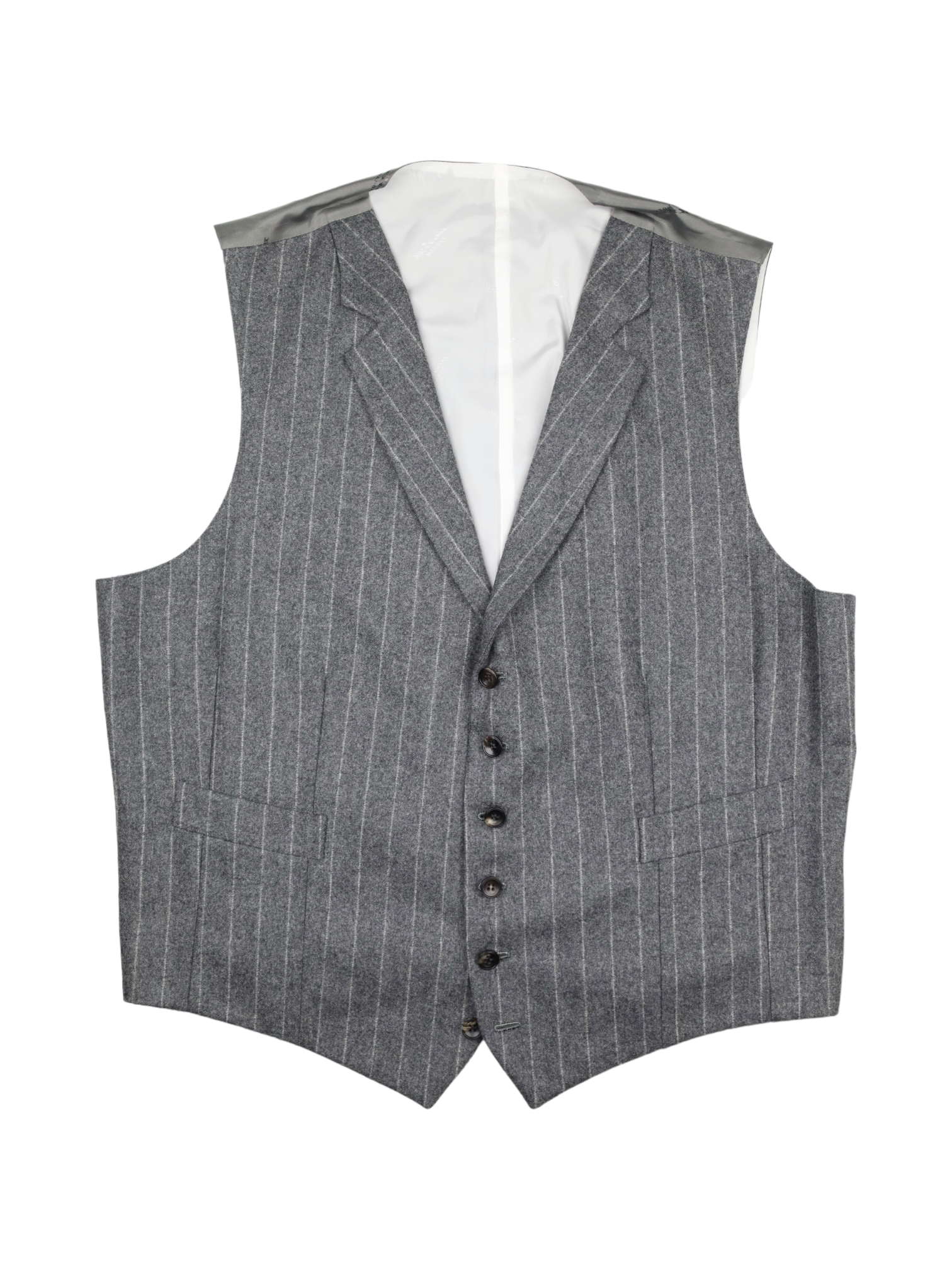 Kiton 3-Piece Grey Flannel Pinstripe Suit