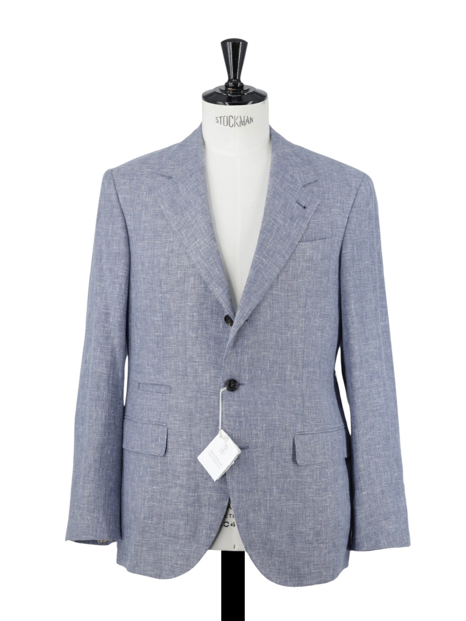 Brunello Cucinelli ウールシルクカシミヤ　48 スーツ Brunello Cucinelli Steel Blue Linen, Wool & Silk Melange Suit