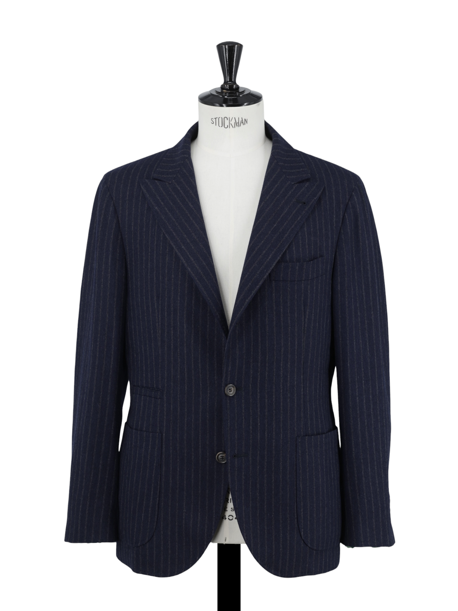 Brunello Cucinelli Navy & Light Brown Wool, Mohair & Cashmere Pinstrip Brunello Cucinelli Navy & Light Brown Wool, Mohair & Cashmere Pinstrip