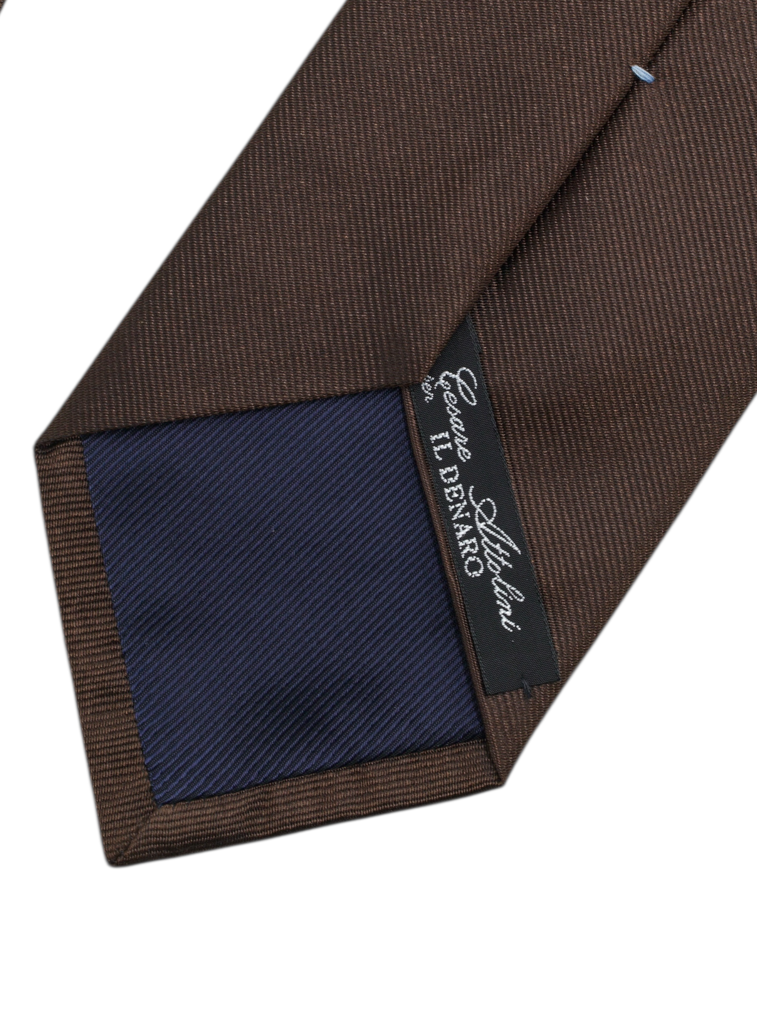Cesare Attolini Dark Brown & Light Blue Silk Satin Tie
