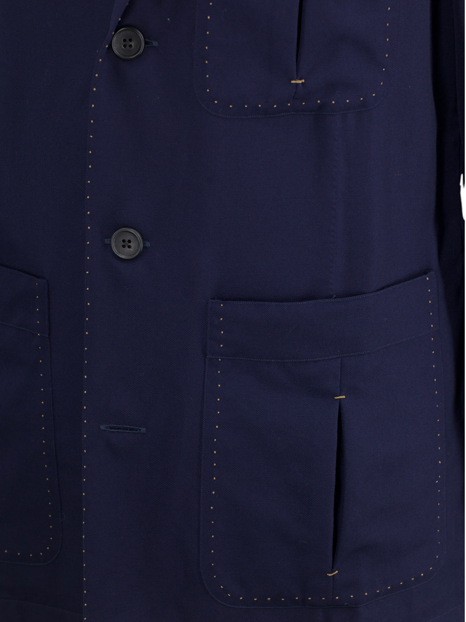 100 Hands Navy Hardy Minnis Fresco-Wool Contrast-Stitched Traveller Jacket