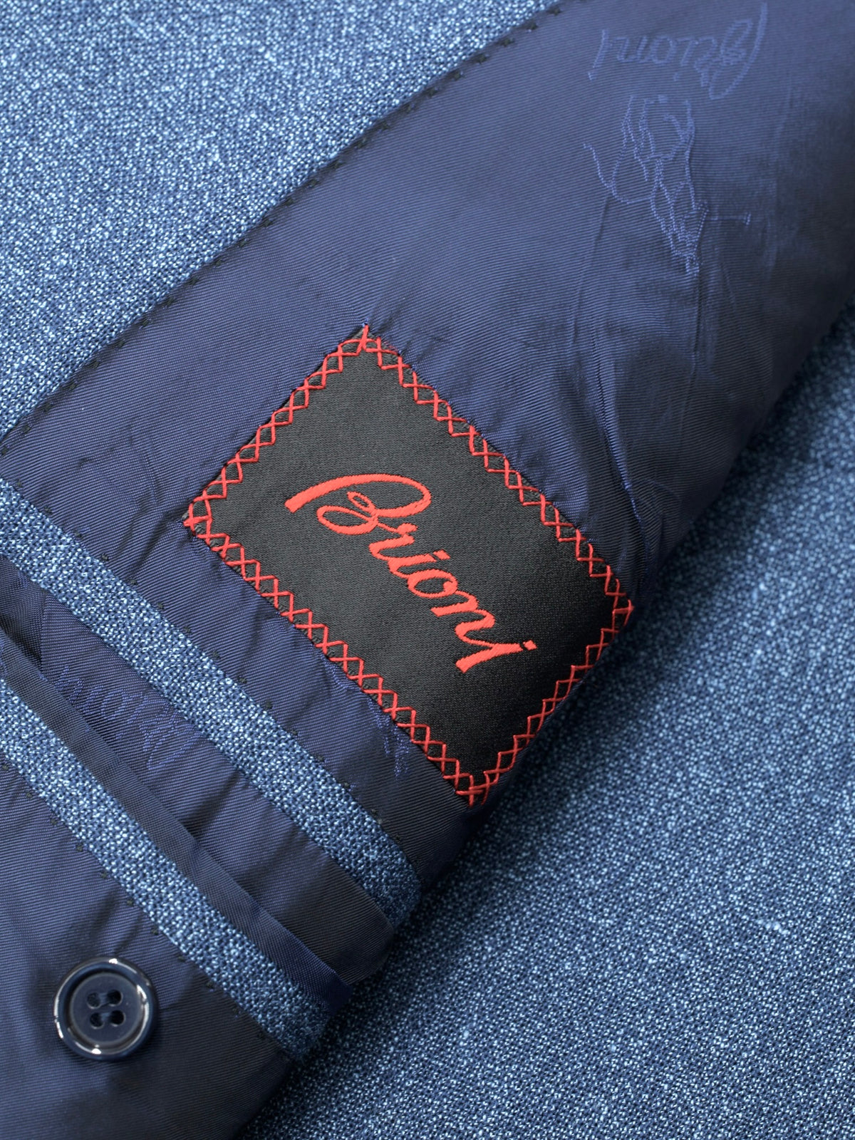 Brioni Light Blue Speckled Wool & Linen Vintage Roman-Style Jacket