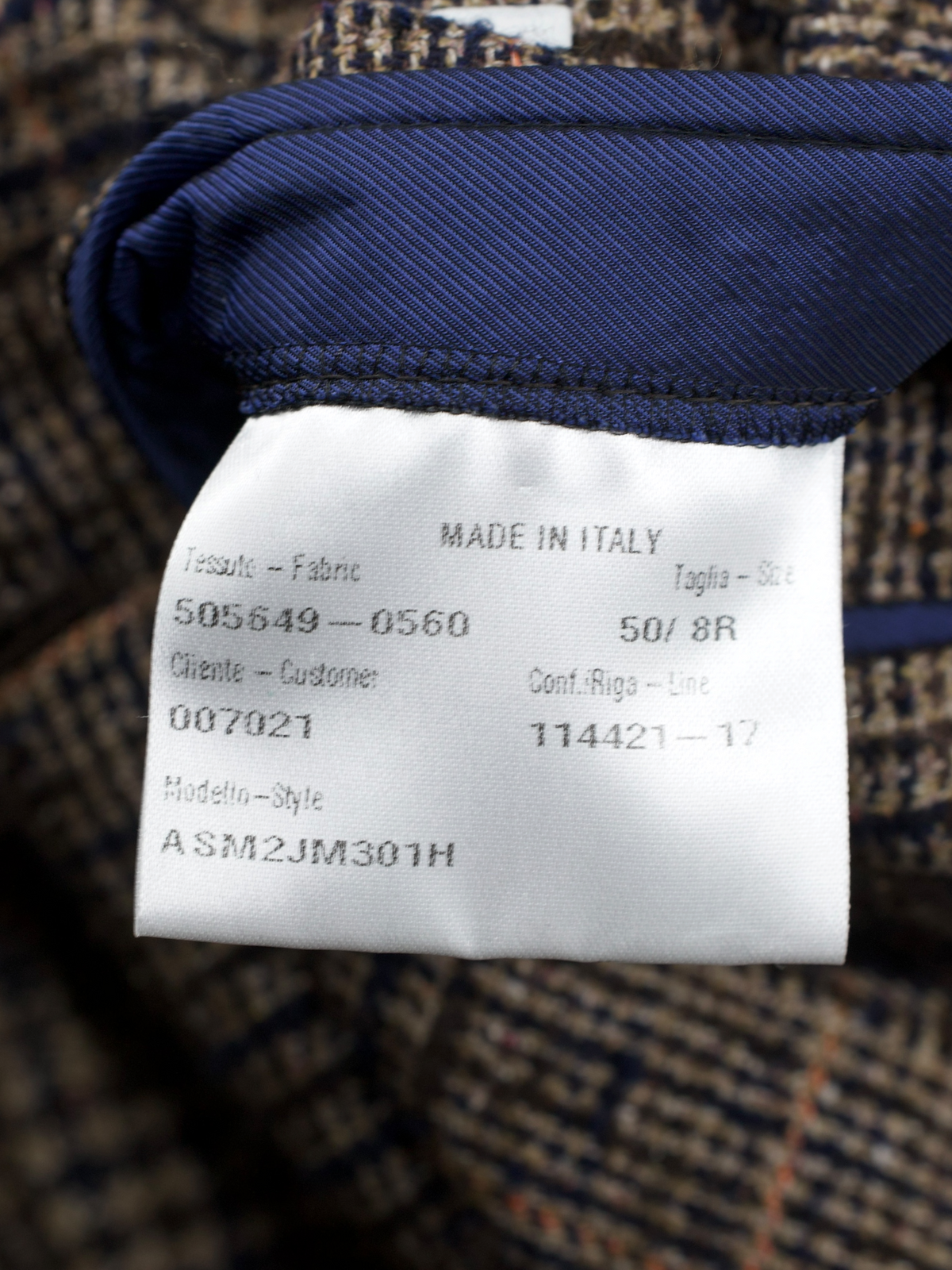 Caruso Light Brown & Orange Wool, Silk, Stretch & Cashmere Glencheck Jacket