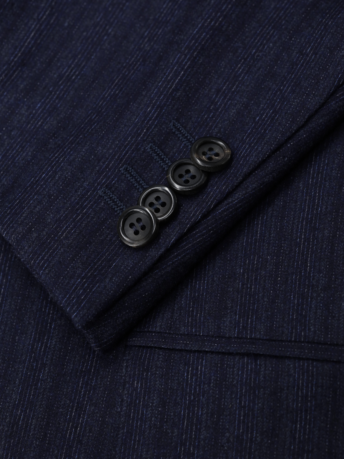 Canali Dark Blue Wool & Cashmere Flannel Multi-Stripe Winter Suit
