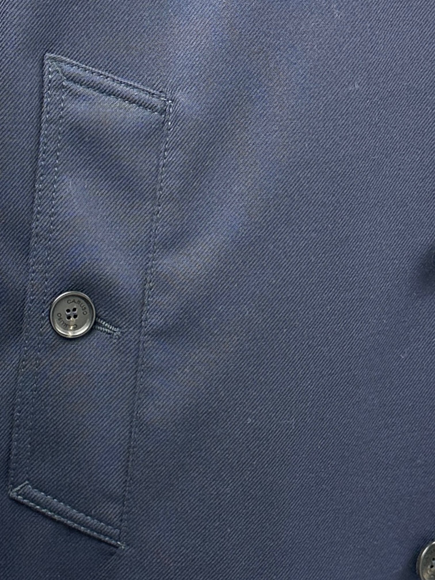 Caruso Navy Gabardine Raincoat