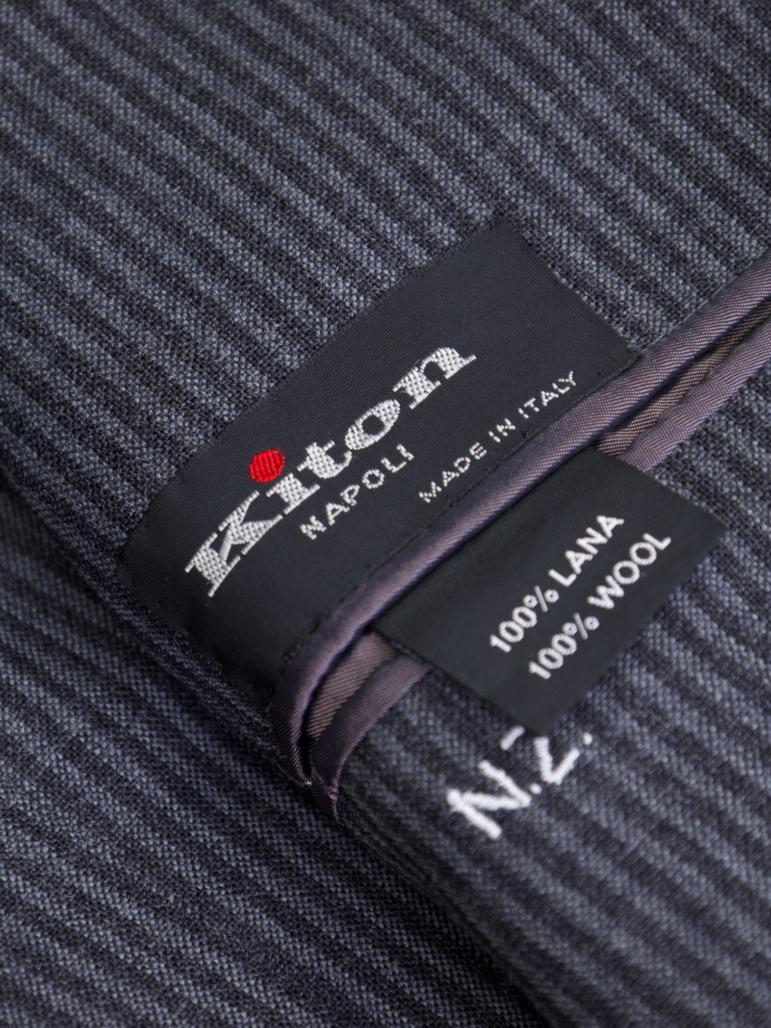Kiton Grey Wool Pinstripe Suit