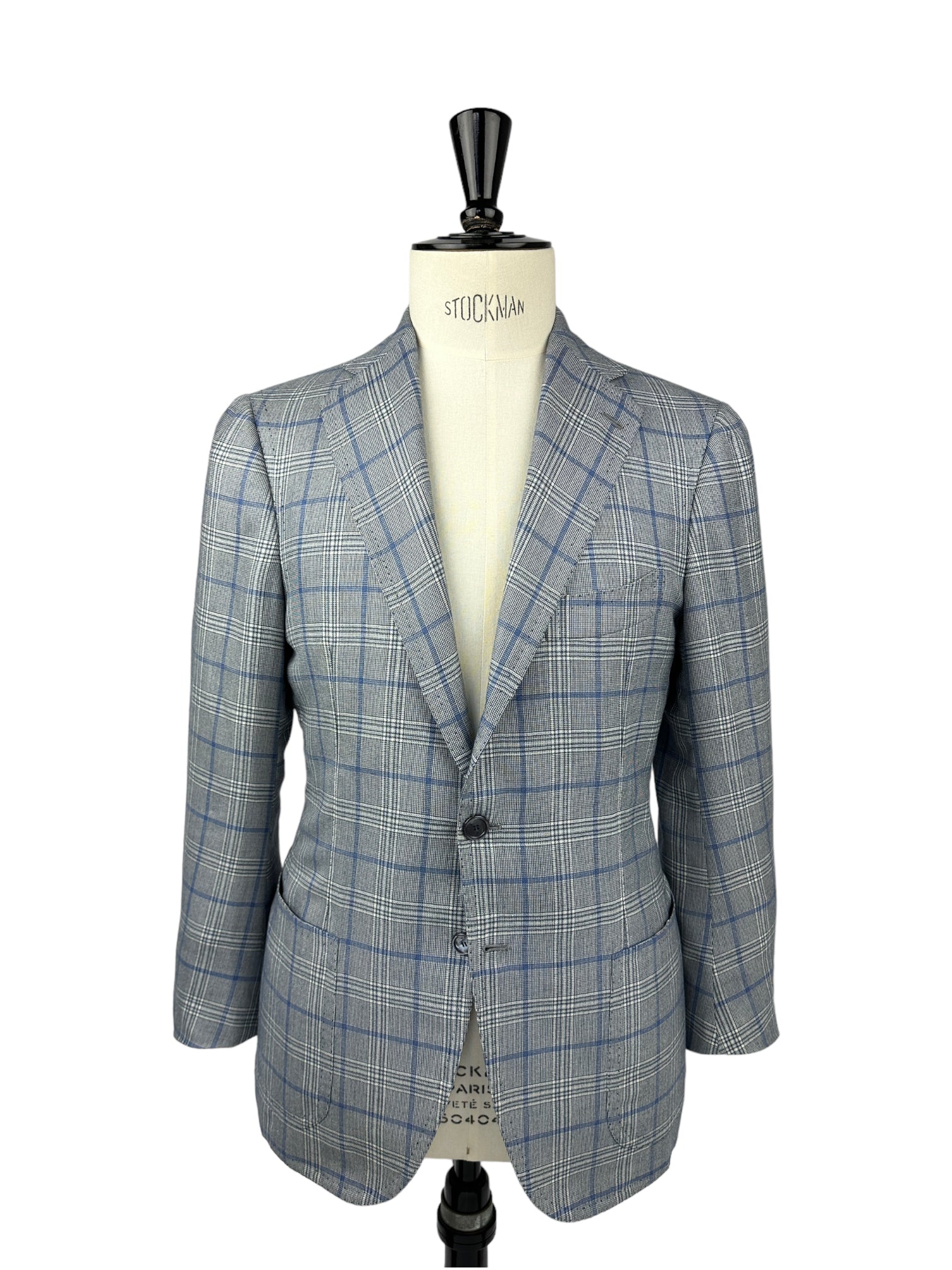 Cesare Attolini blauwe Prince of Wales-jas