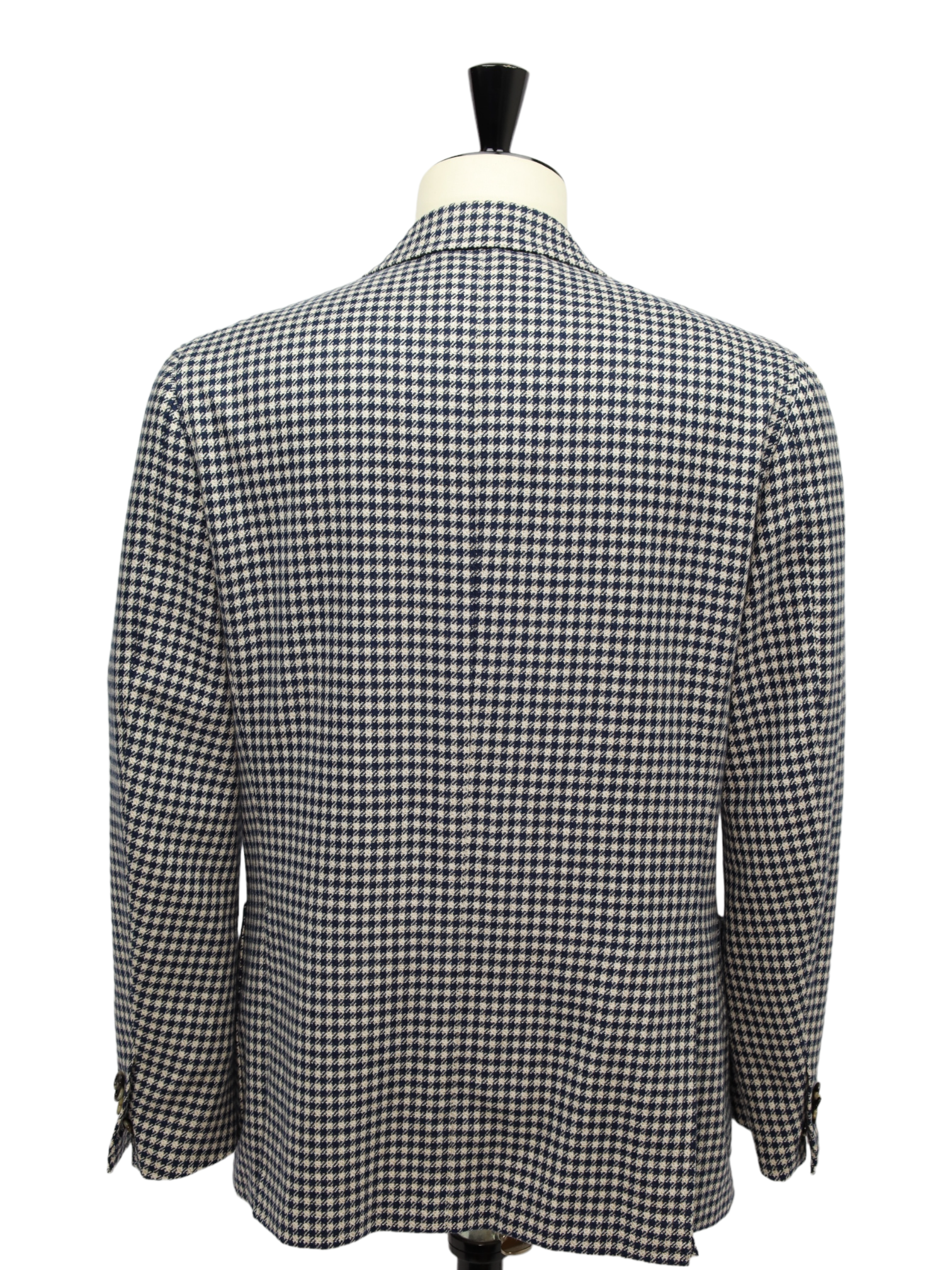 Cesare Attolini Light Brown and Navy Houndstooth Cashmere Jacket