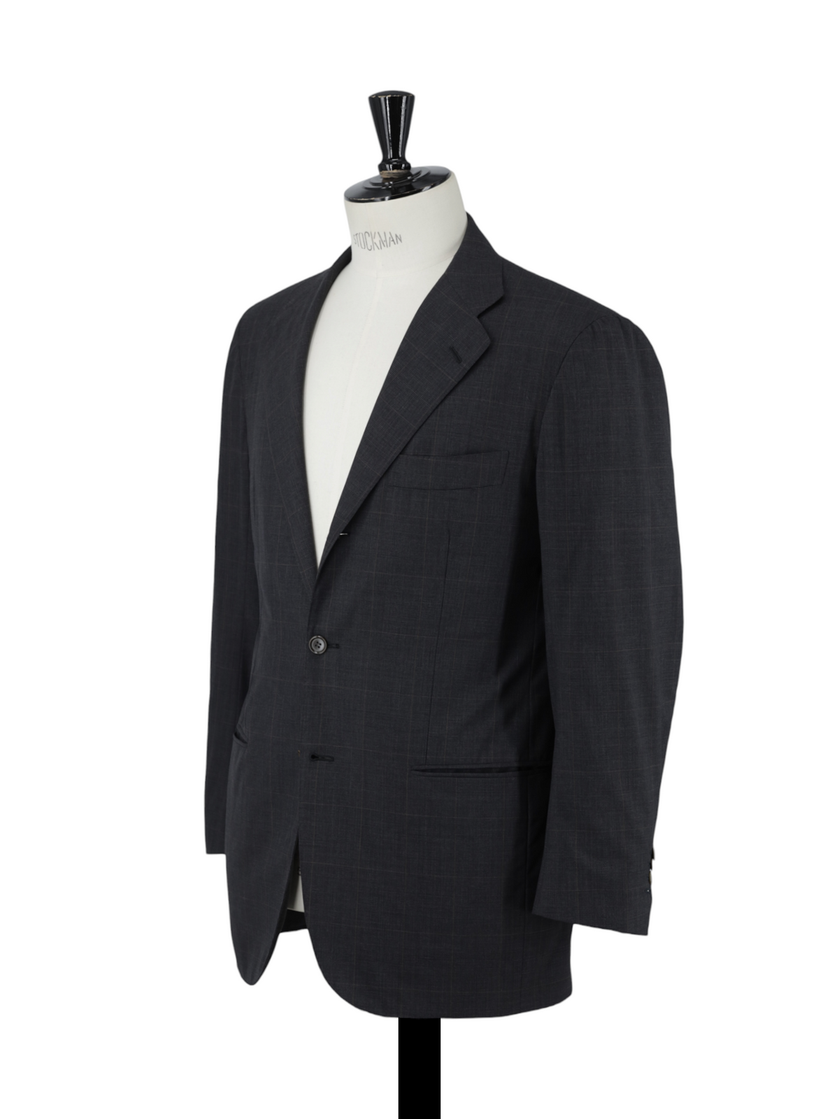 Kiton Dark Grey Super 150's "Diamante Blu" Windowpane Suit