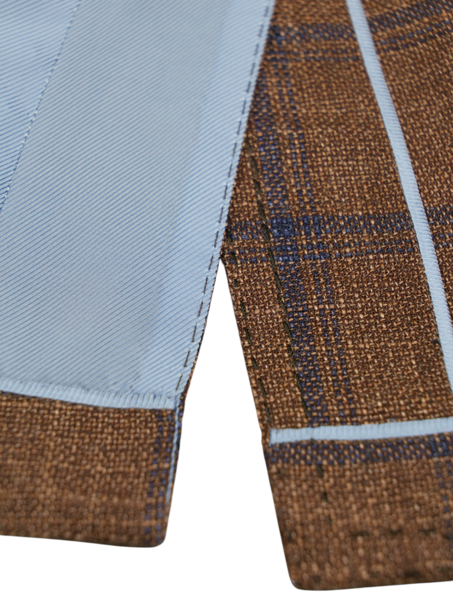 Cesare Attolini Chestnut Brown Wool & Silk Hopsack Windowpane Jacket