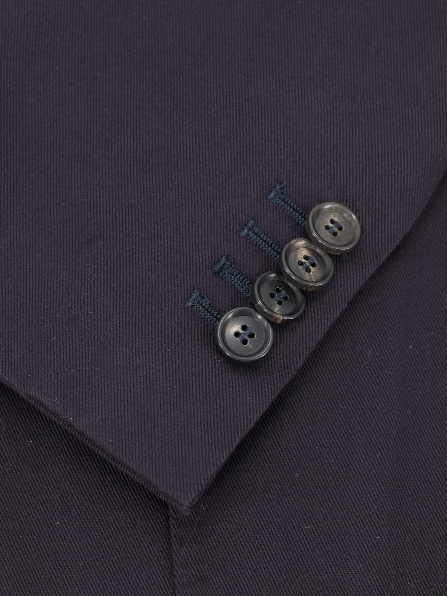 De Petrillo Deep Navy Pure-Cotton Twill Gabardine Suit