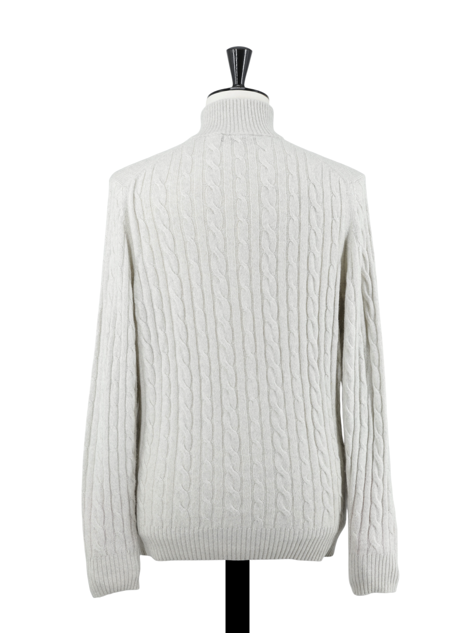 Loro Piana Oatmeal Baby Cashmere Half-Zip Cable-Knit Treccia Jumper