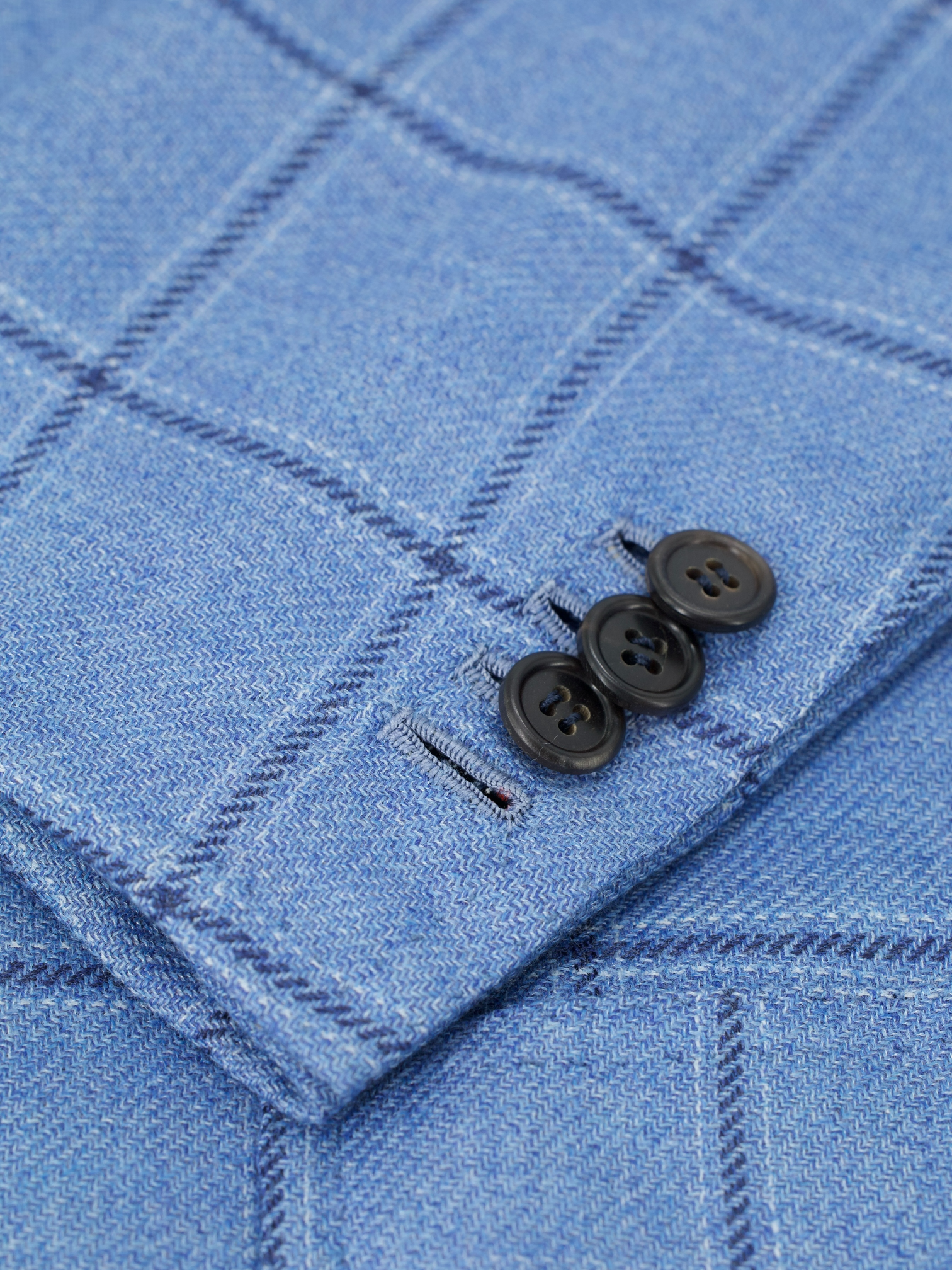 Orazio Luciano Light Blue Cashmere & Silk Windowpane Jacket