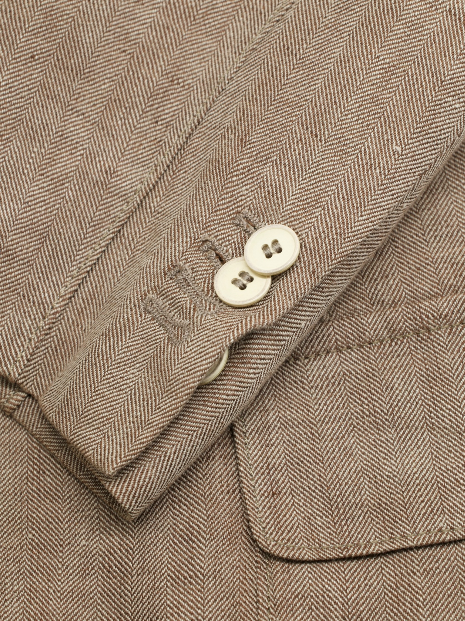 Corneliani ID Taupe Pure-Linen Herringbone Vespa Jacket