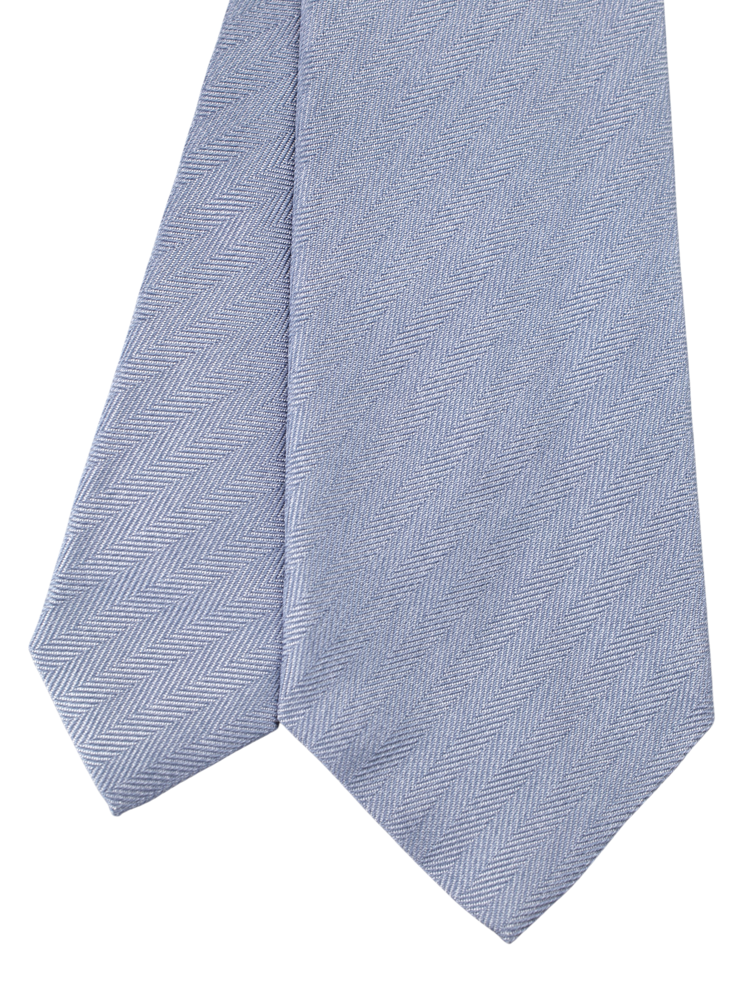 Kiton 5-Fold Steel Grey Silk Herringbone Tie