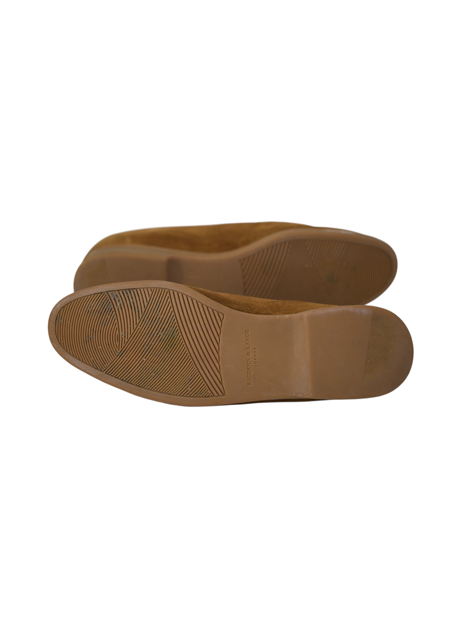 Baudoin & Lange Caramel Brown Suede Stride Belgian Loafer