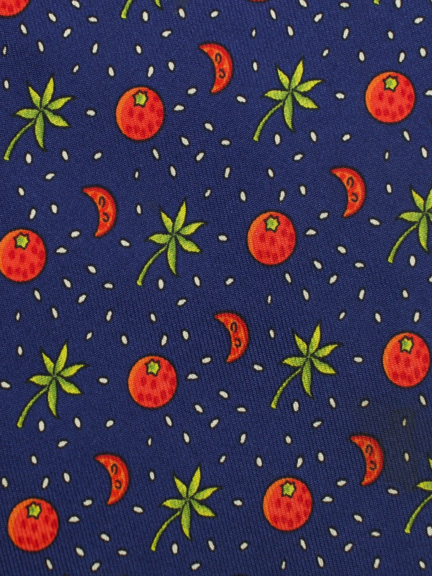 Hermès Navy & Red Silk Tomato Pattern Tie