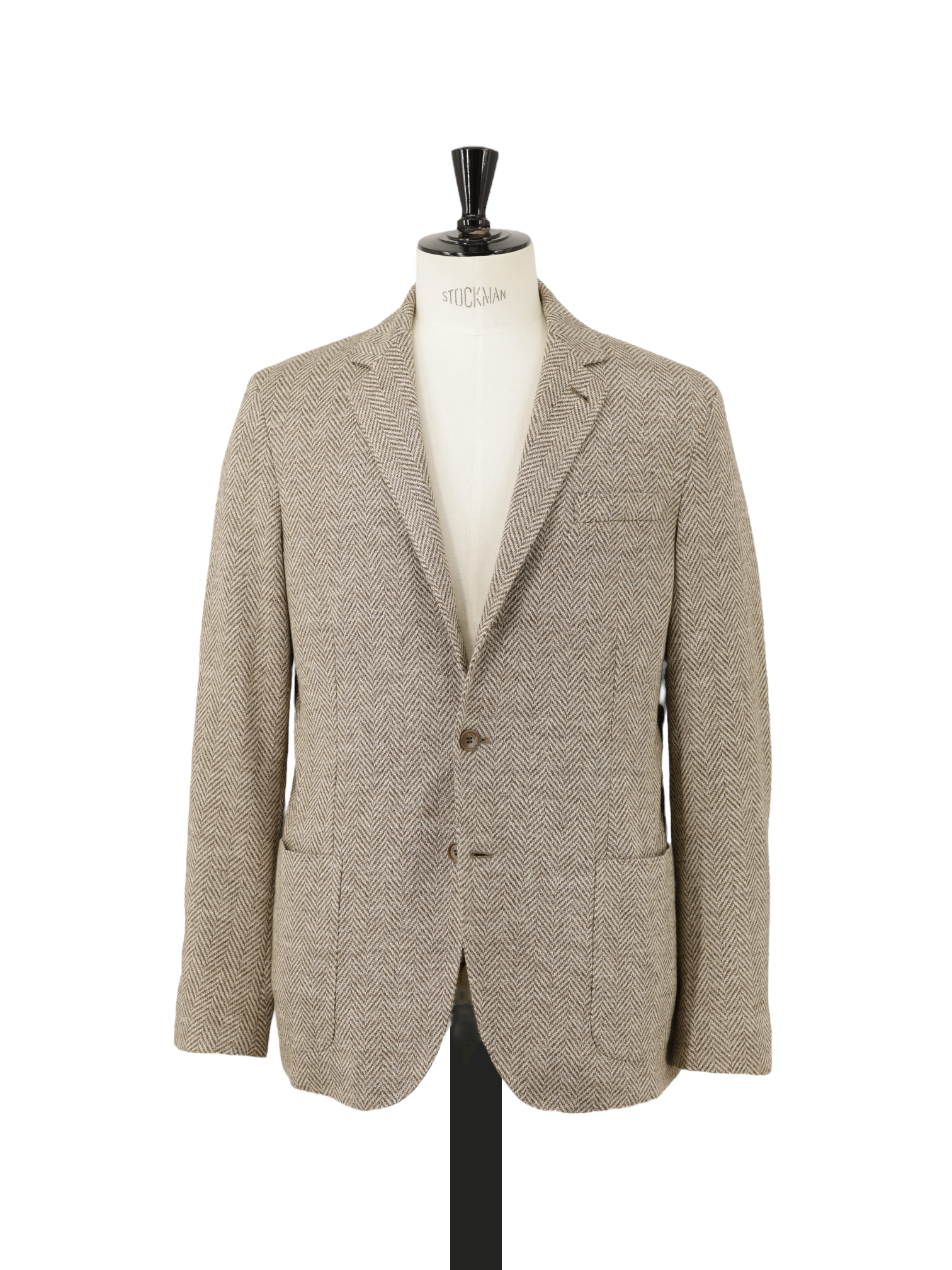Loro Piana Brown Unconstructed Chevron Linen Herringbone Jacket
