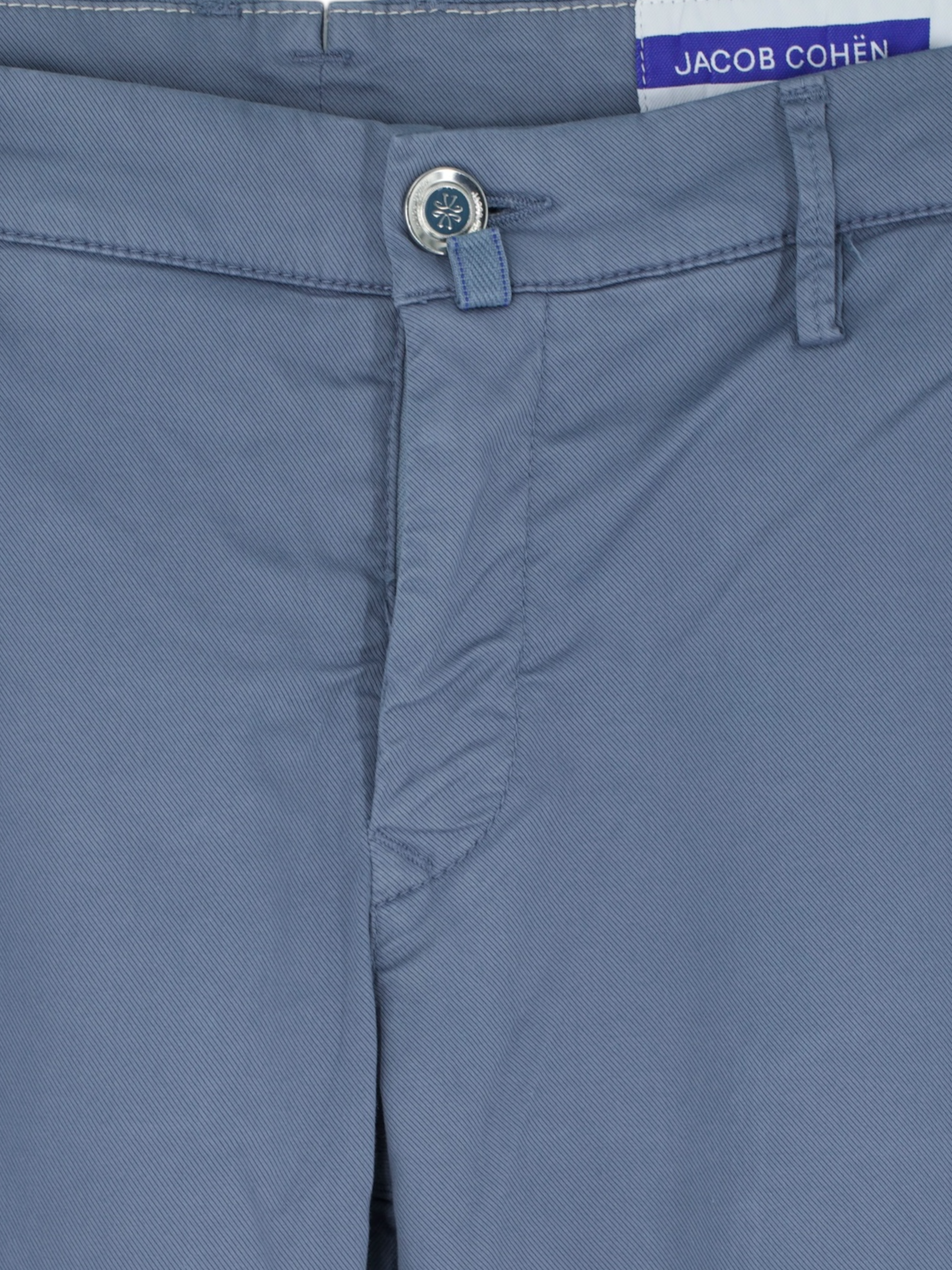 Jacob Cohen Steel Blue Cotton, Lyocell & Stretch Bobby 5-Pocket Chino