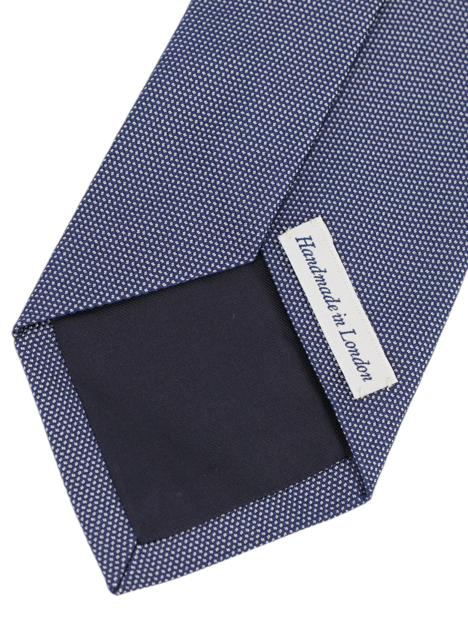 Drake's Steel Blue Silk Pinpoint Tie