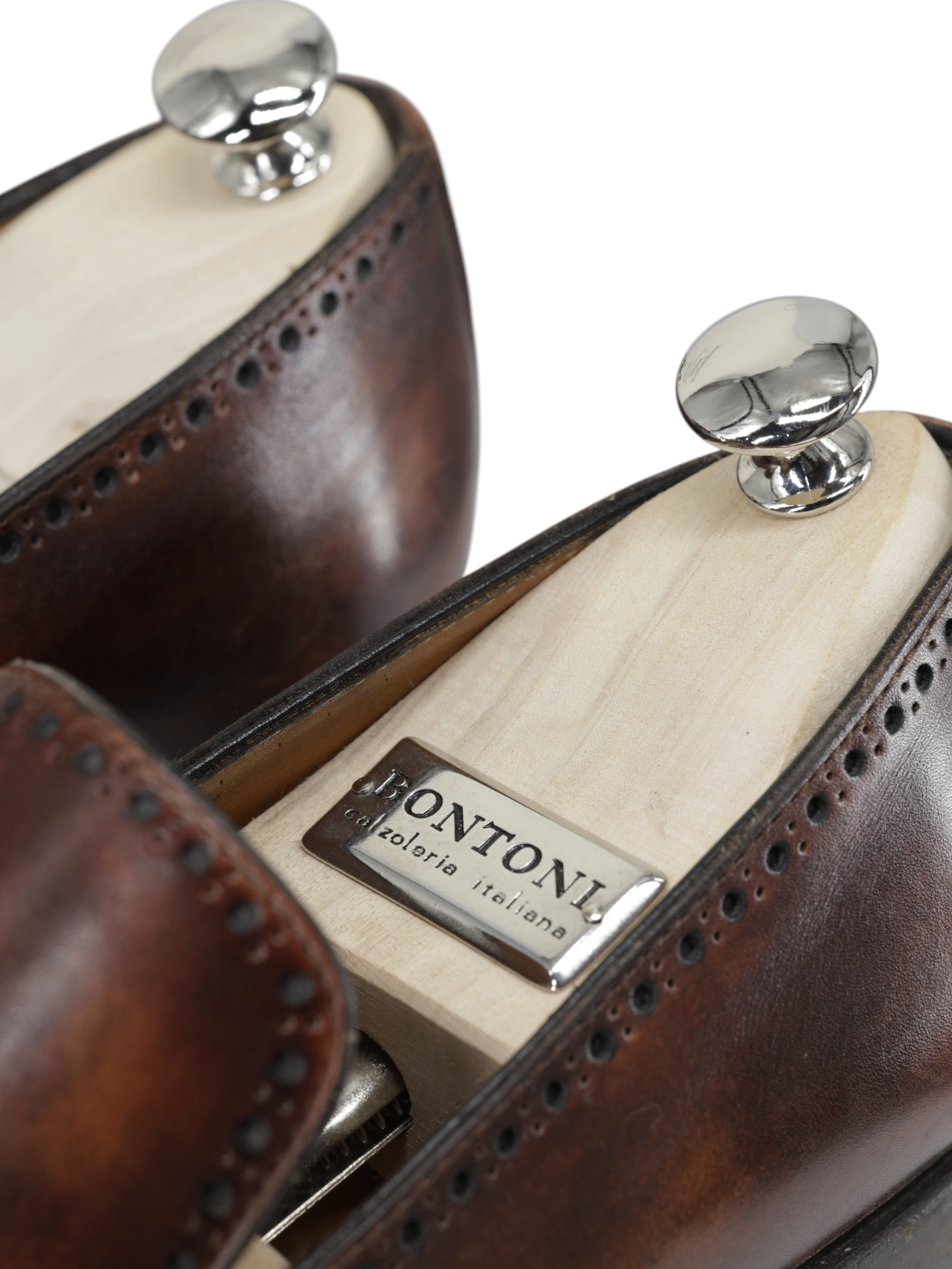 Bontoni Dark Brown Museum-Calf Perforated City-Sole Tassel Loafer + Crocodile Belt