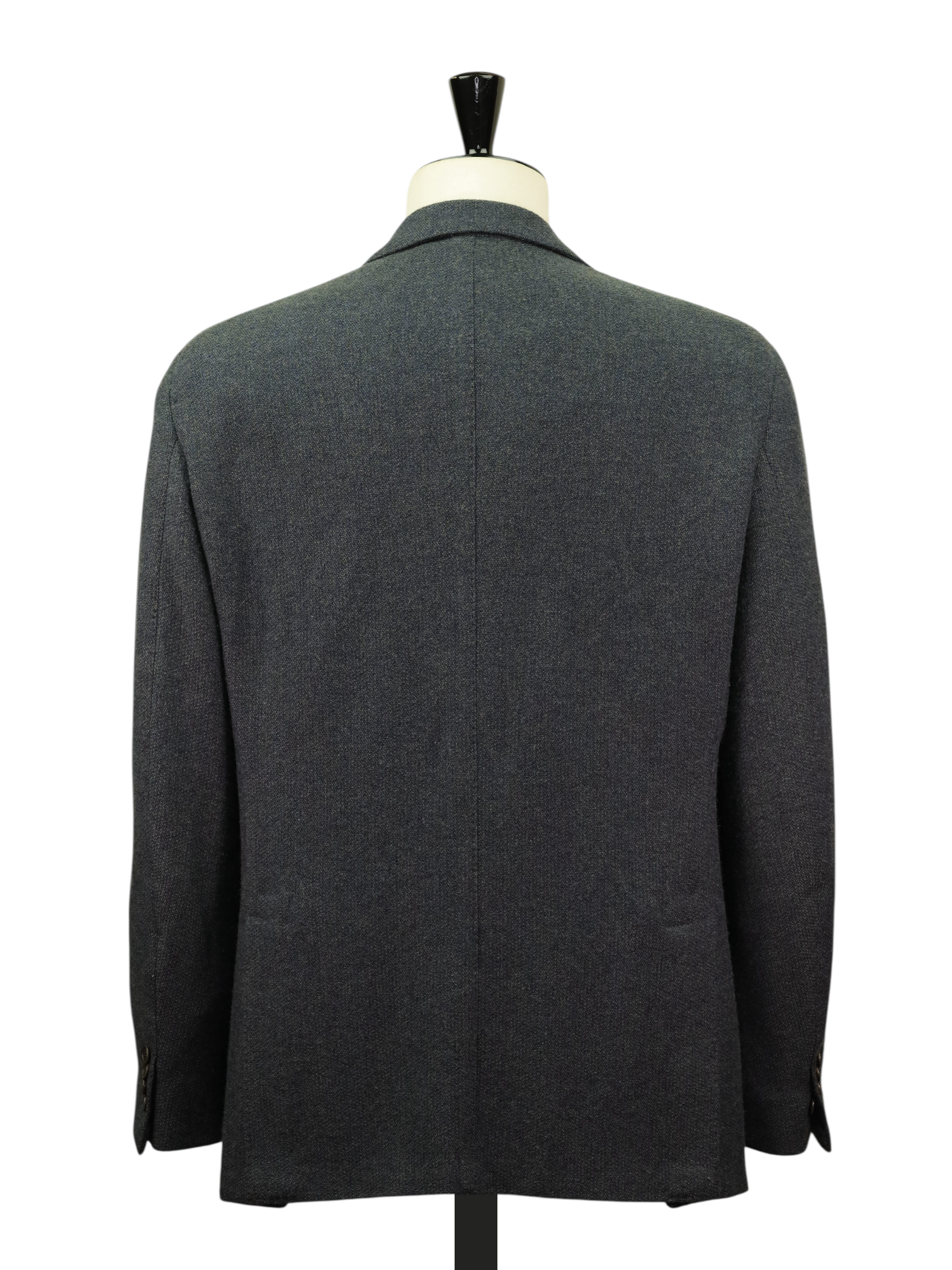 Loro Piana Steel Grey Cashmere, Wool & Stretch Bicolor Micro-Pattern Jacket