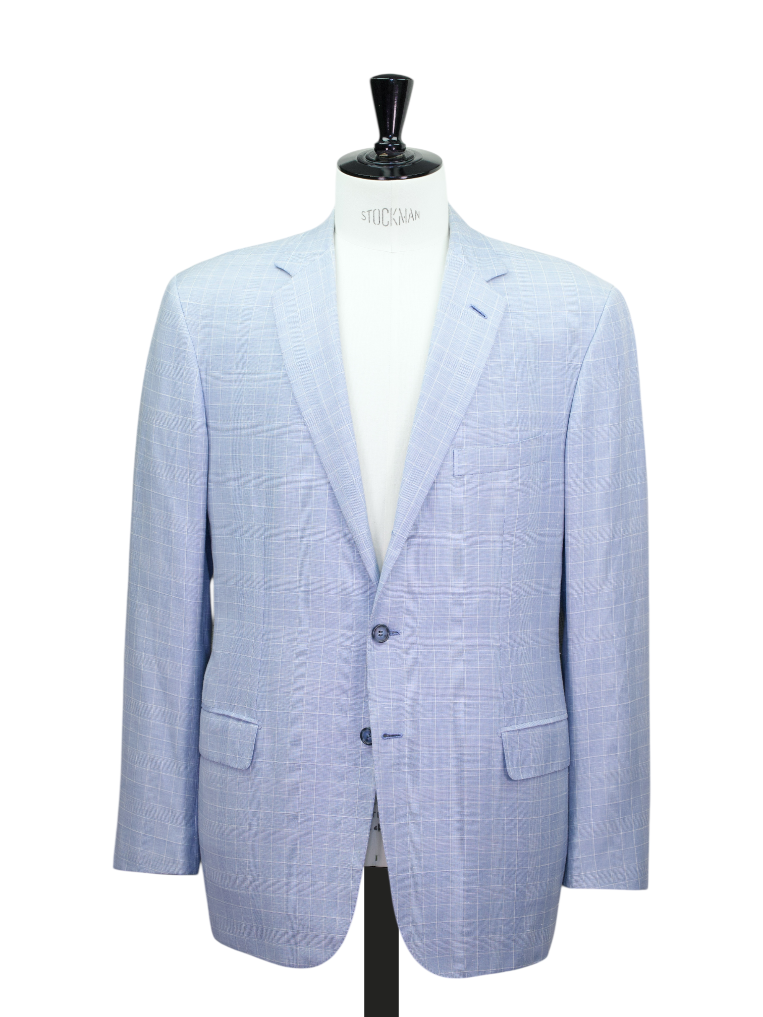 Brioni Ice Blue Wool & Linen Prince of Wales Colosseo Jacket