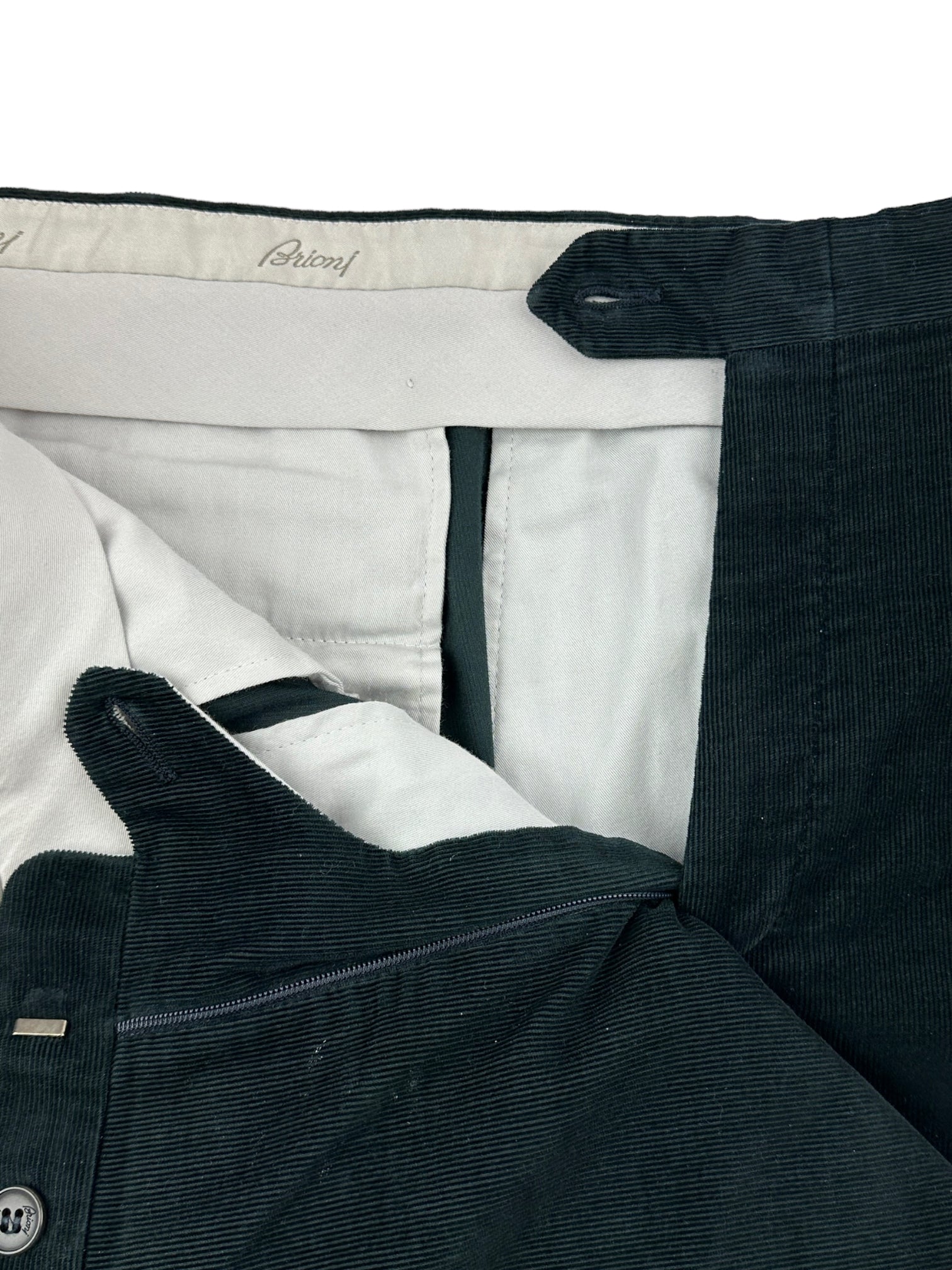 Brioni Black Needlecord Corduroy Cotton Trousers