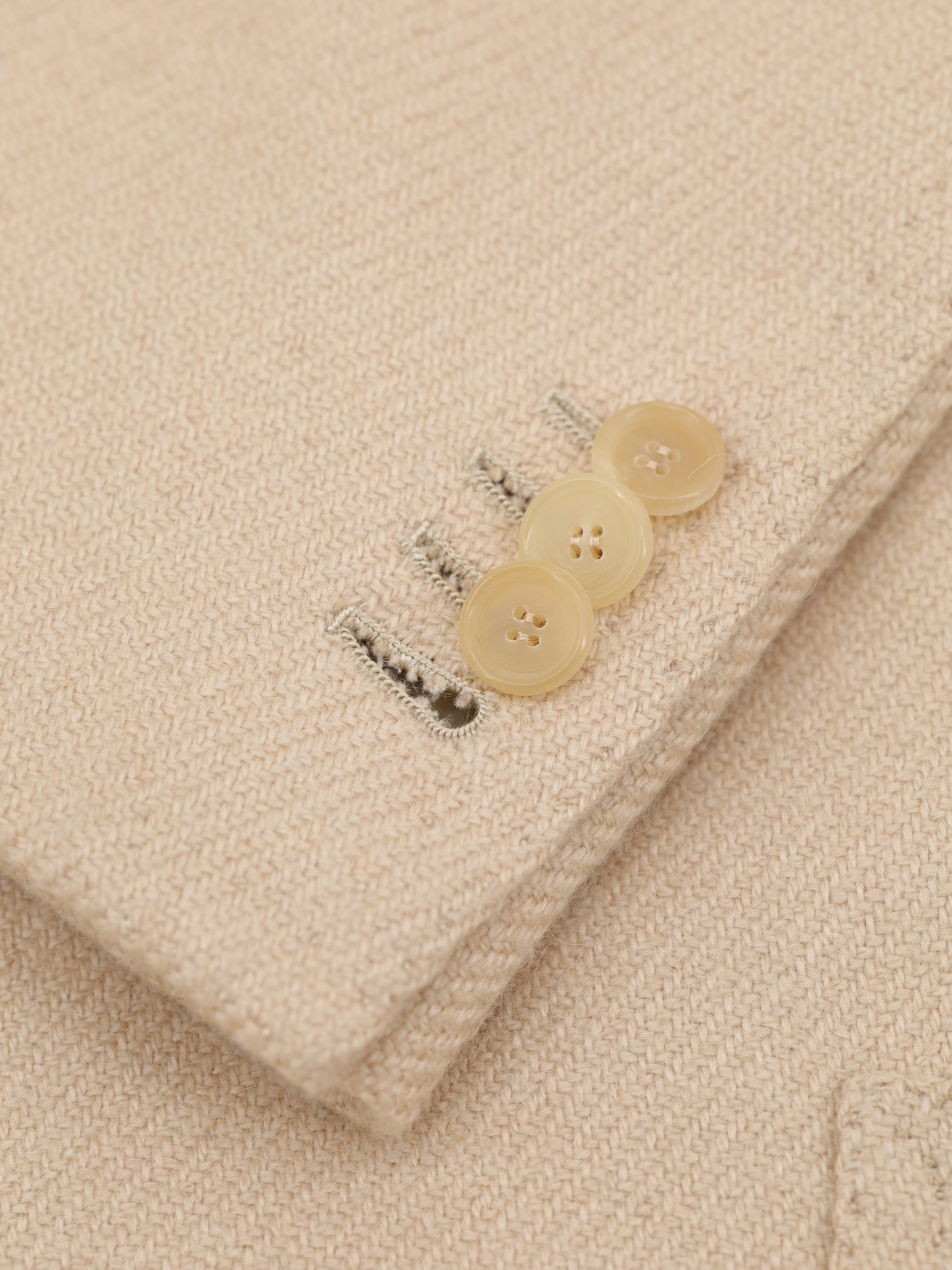Cesare Attolini Beige Pure Camel Twill Winter Jacket