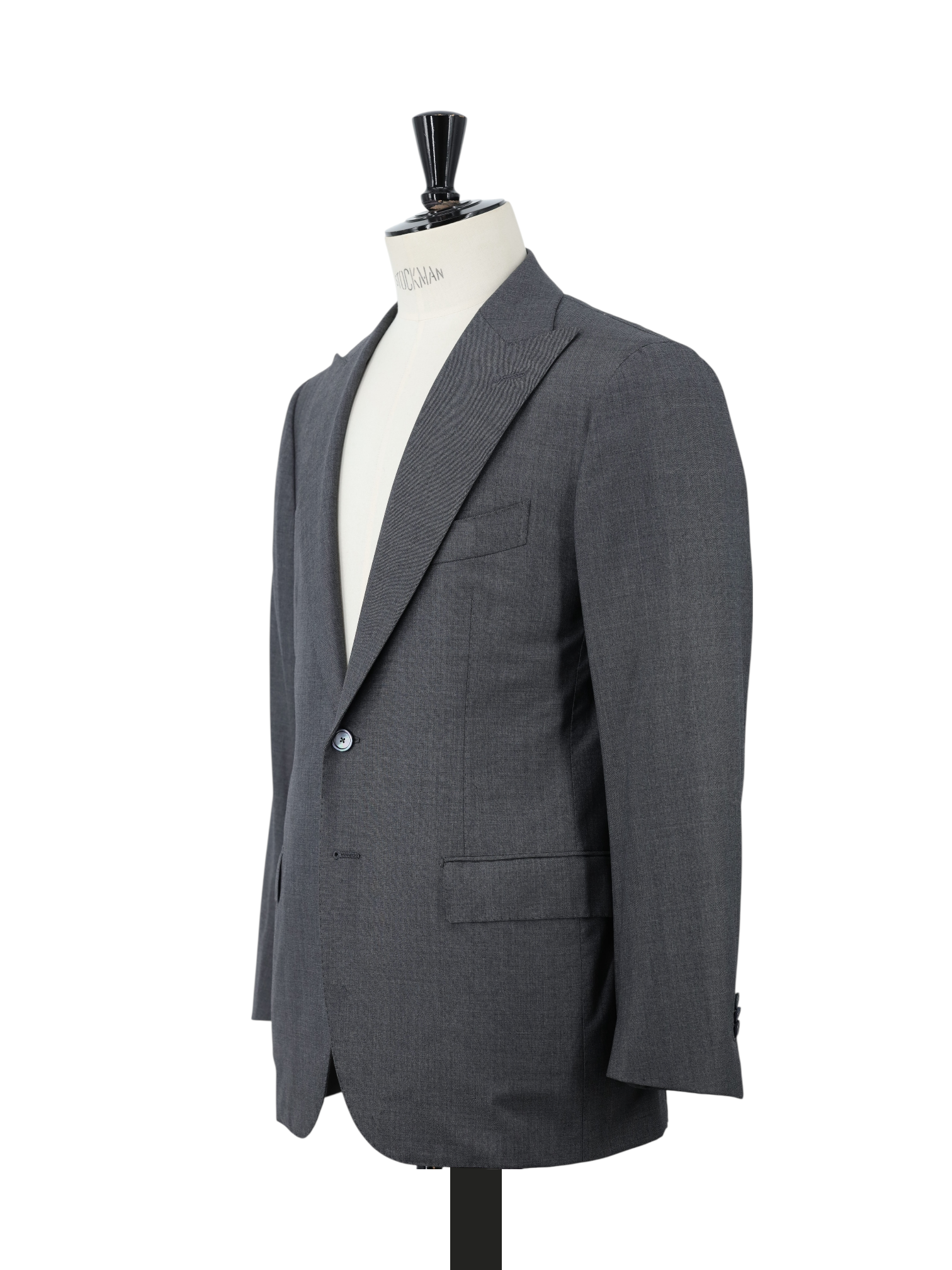 Cesare Attolini Grey Super 190's Sharkskin Pattern Jacket